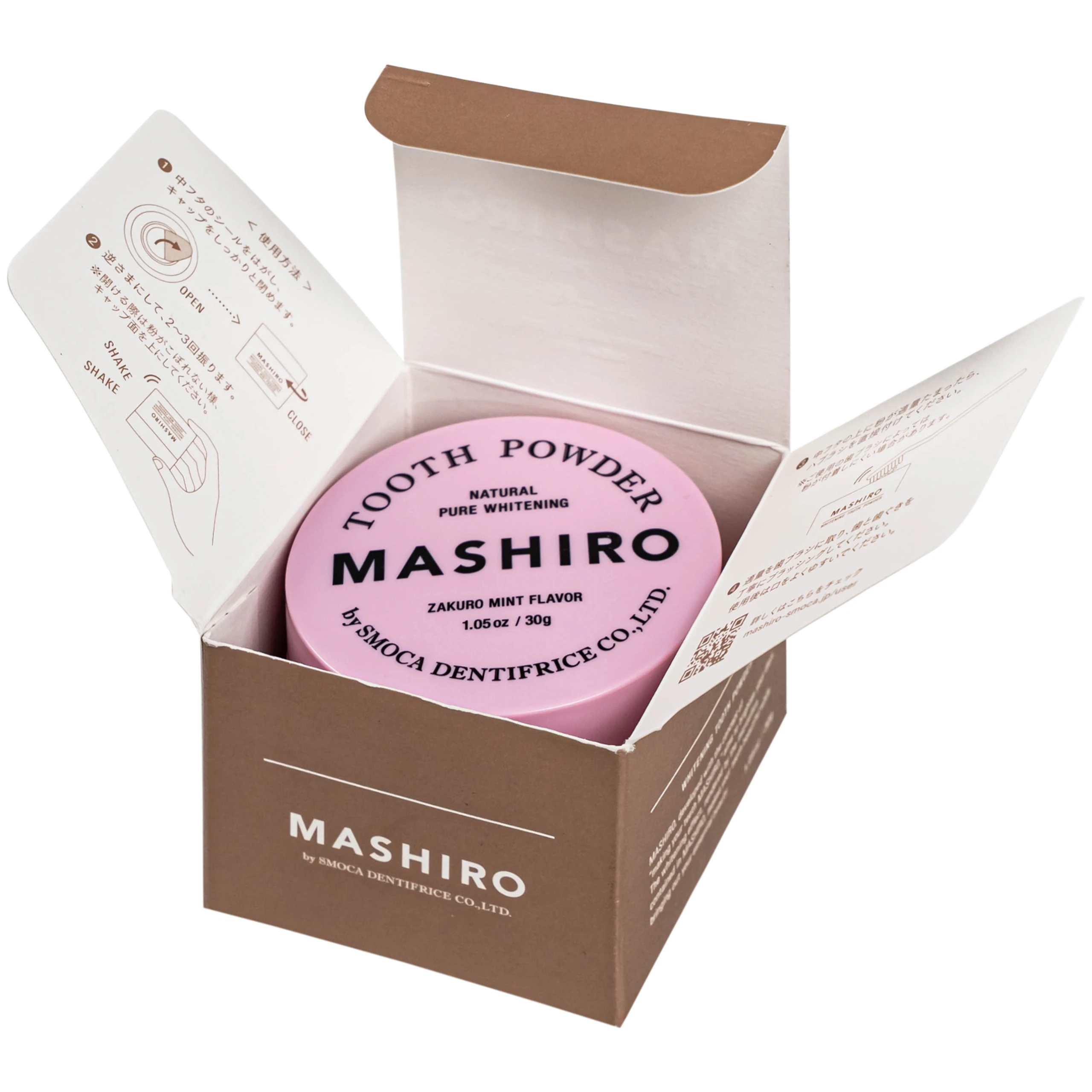 Bột đánh trắng răng hương lựu bạc hà Mashiro Tooth Powder Zakuro Mint Flavor 30g