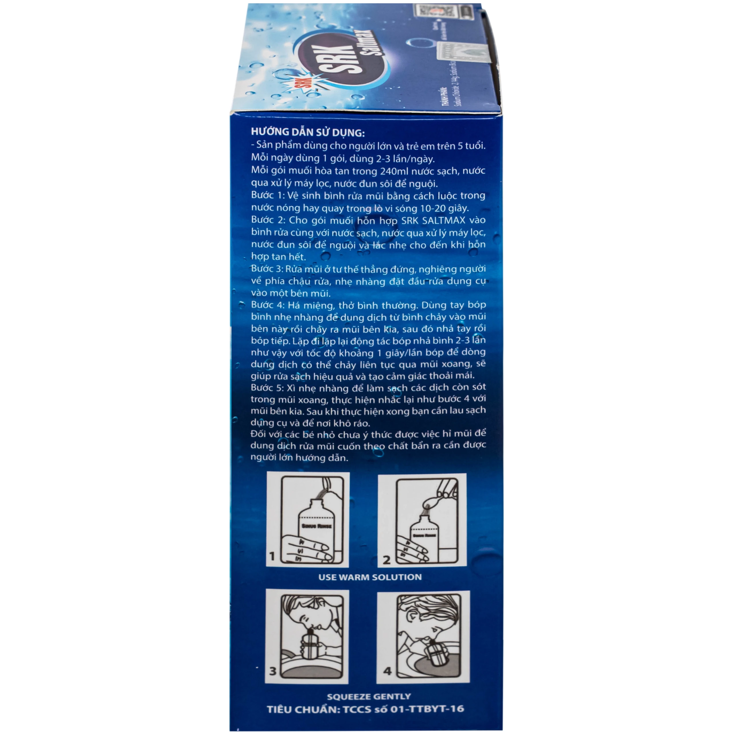 Bộ rửa xoang mũi SRK Saltmax (1 bình + 10 gói) vệ sinh mũi, ngăn ngừa viêm mũi, viêm xoang