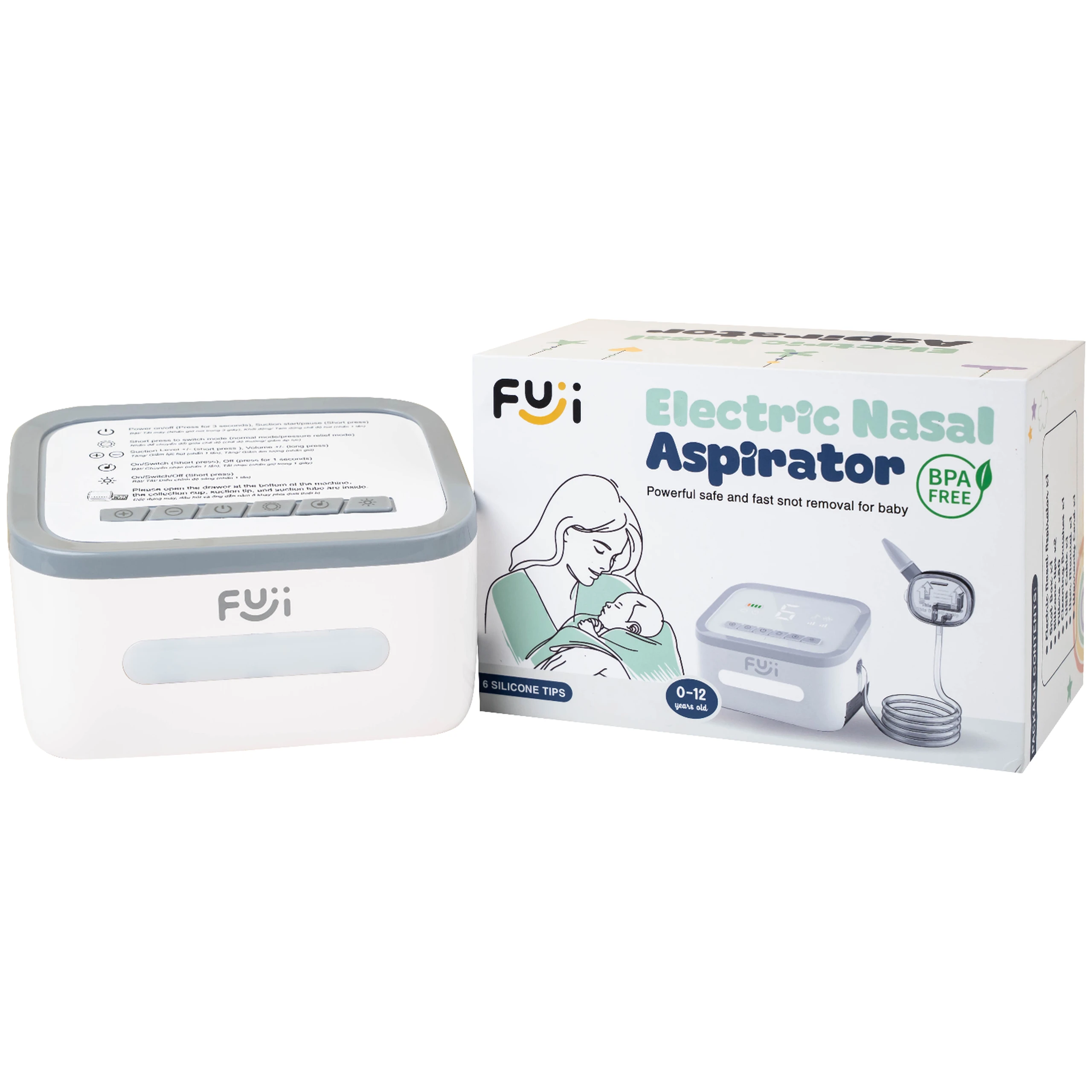 Máy hút mũi cho bé Fuji T50 hỗ trợ vệ sinh mũi cho bé từ 0 đến trên 3 tuổi