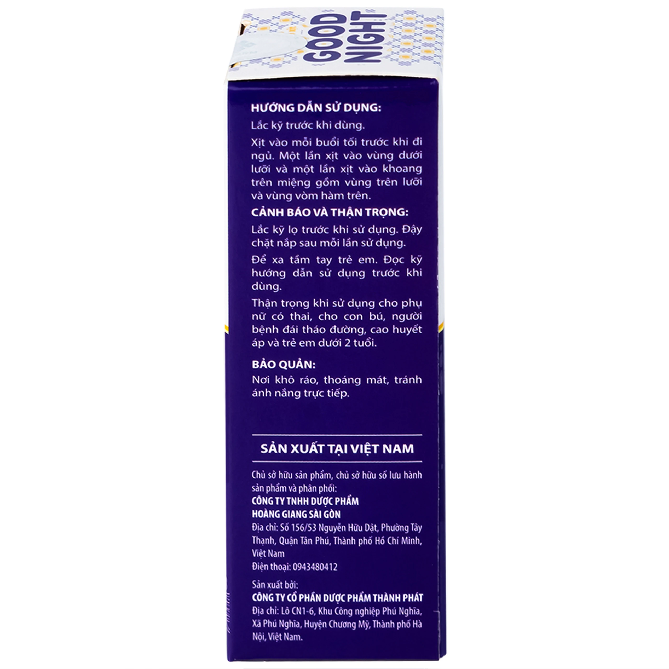 Xịt thảo dược Good Night 20ml giúp ngủ ngon, giảm căng thẳng