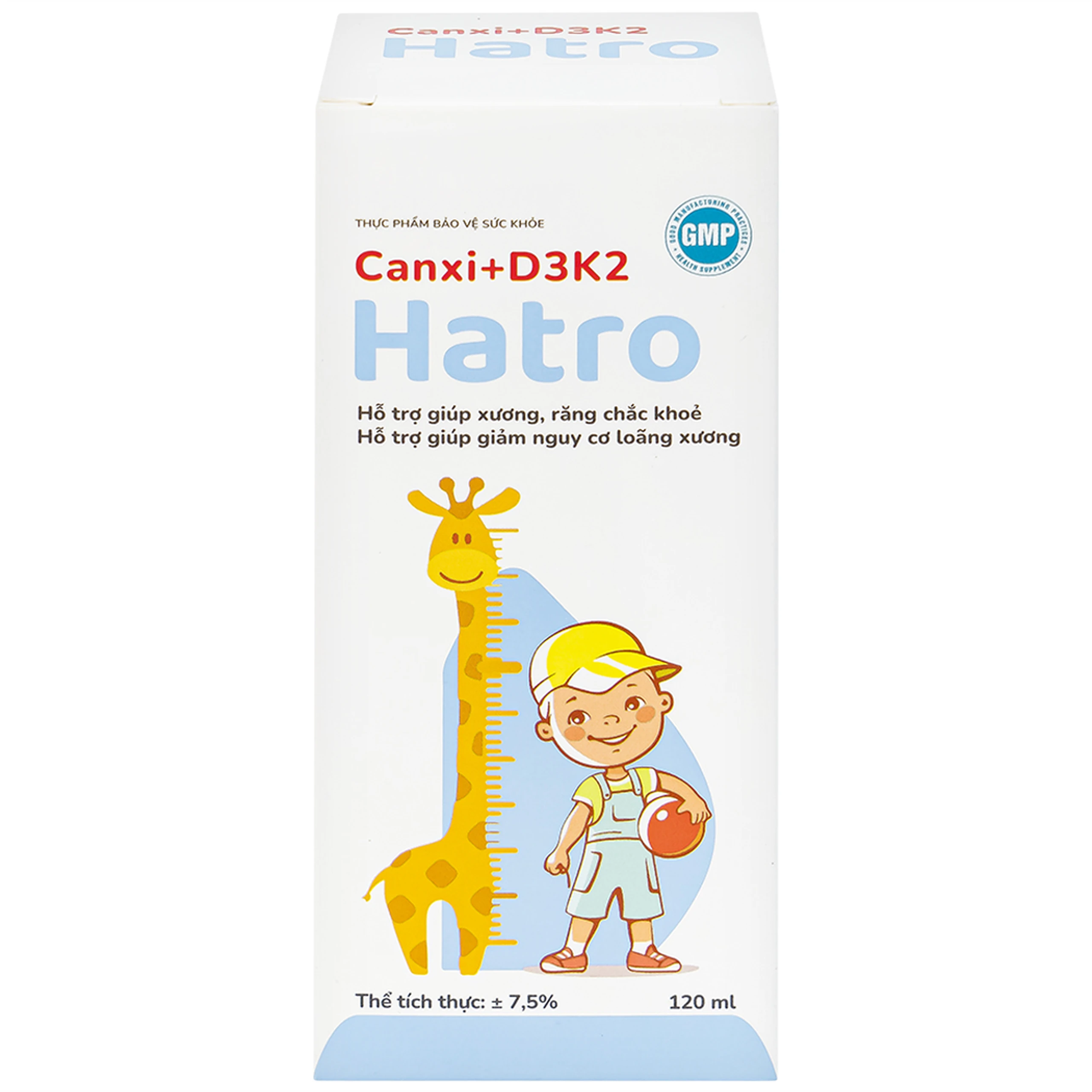 Siro bổ sung canxi giúp xương răng chắc khỏe Canxi + D3K2 Hatro (120ml)