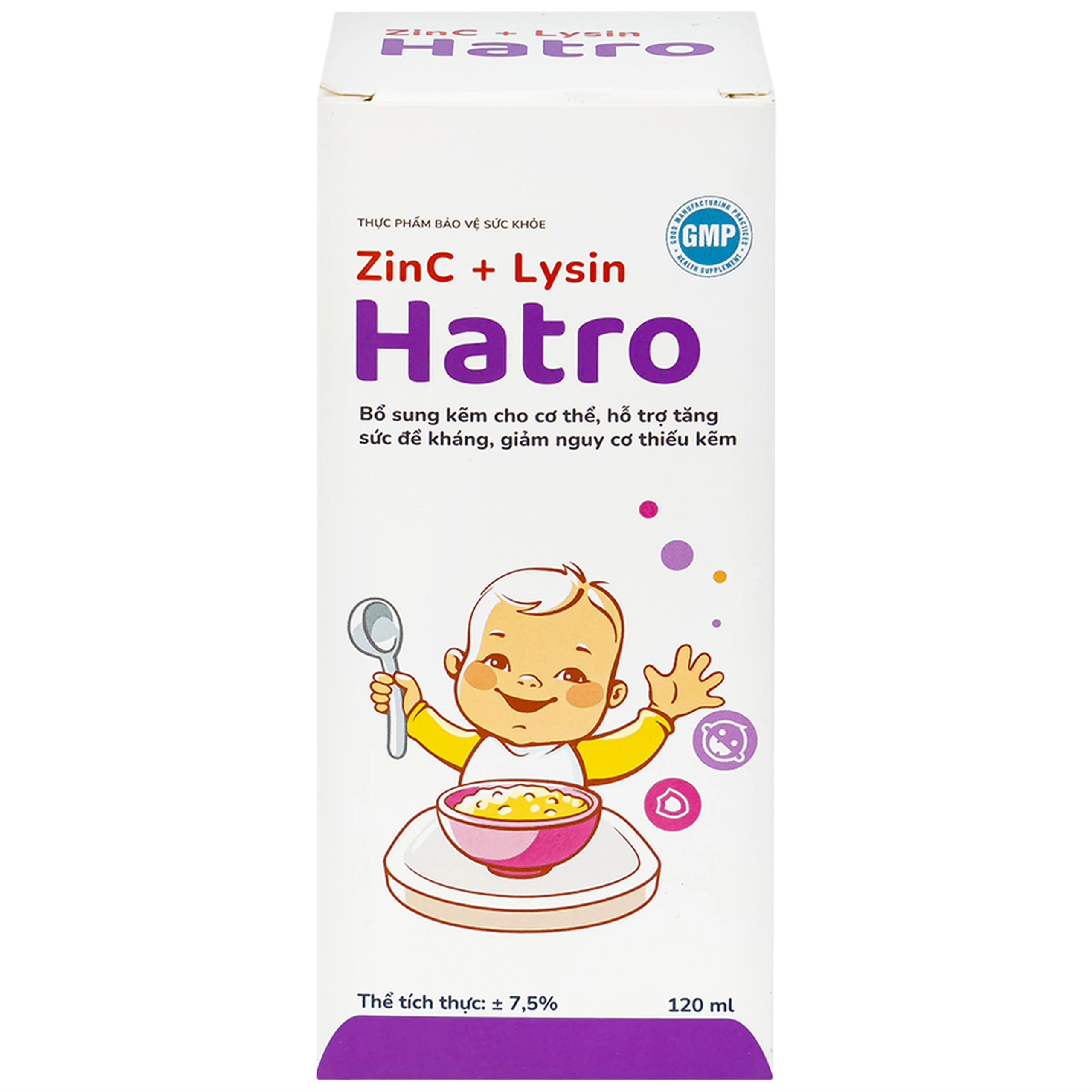 Siro bổ sung kẽm, hỗ trợ tăng sức đề kháng cho trẻ ZinC + Lysin Hatro (120ml)