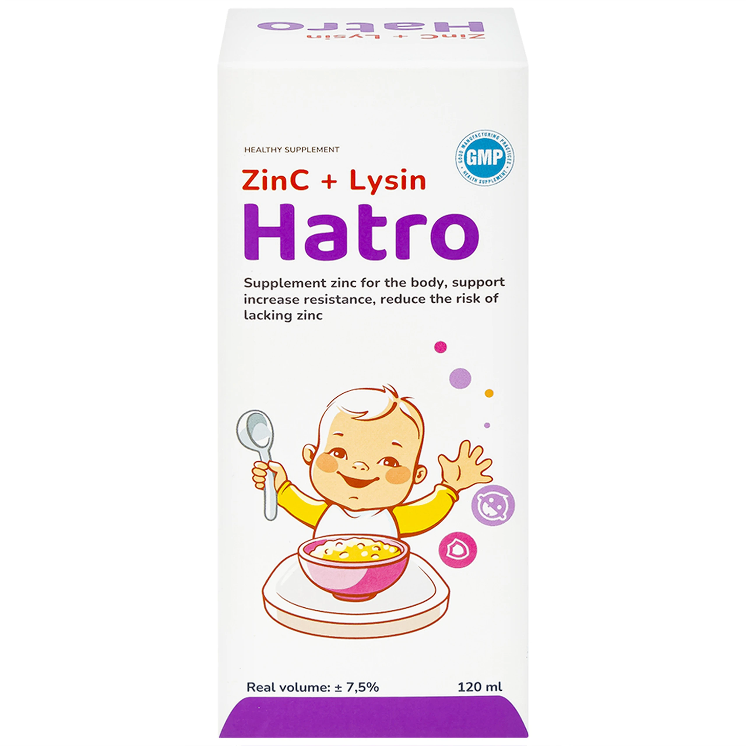 Siro bổ sung kẽm, hỗ trợ tăng sức đề kháng cho trẻ ZinC + Lysin Hatro (120ml)
