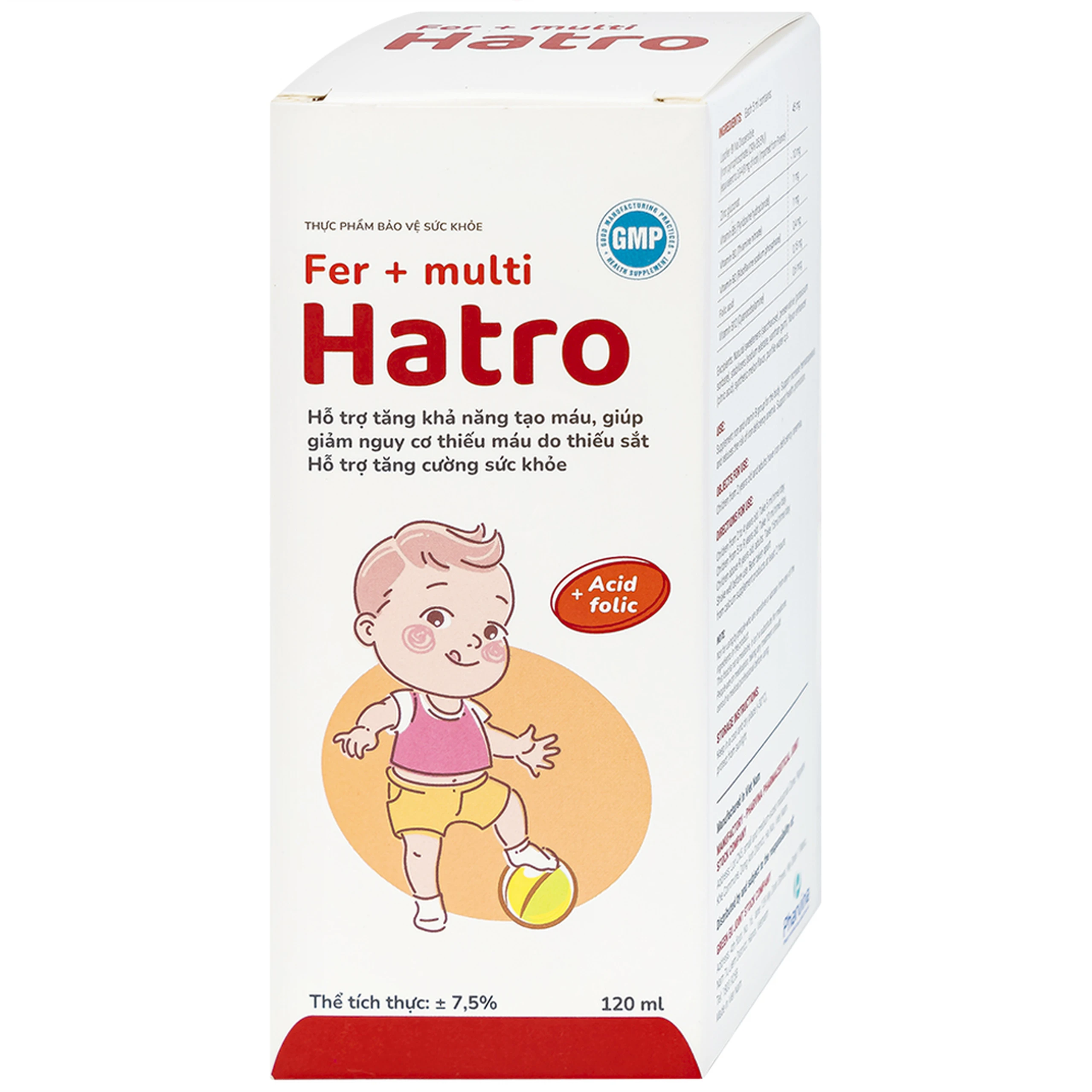 Siro bổ sung sắt và Vitamin nhóm B, giảm nguy cơ thiếu máu cho trẻ Fer + Multi Hatro (120ml)