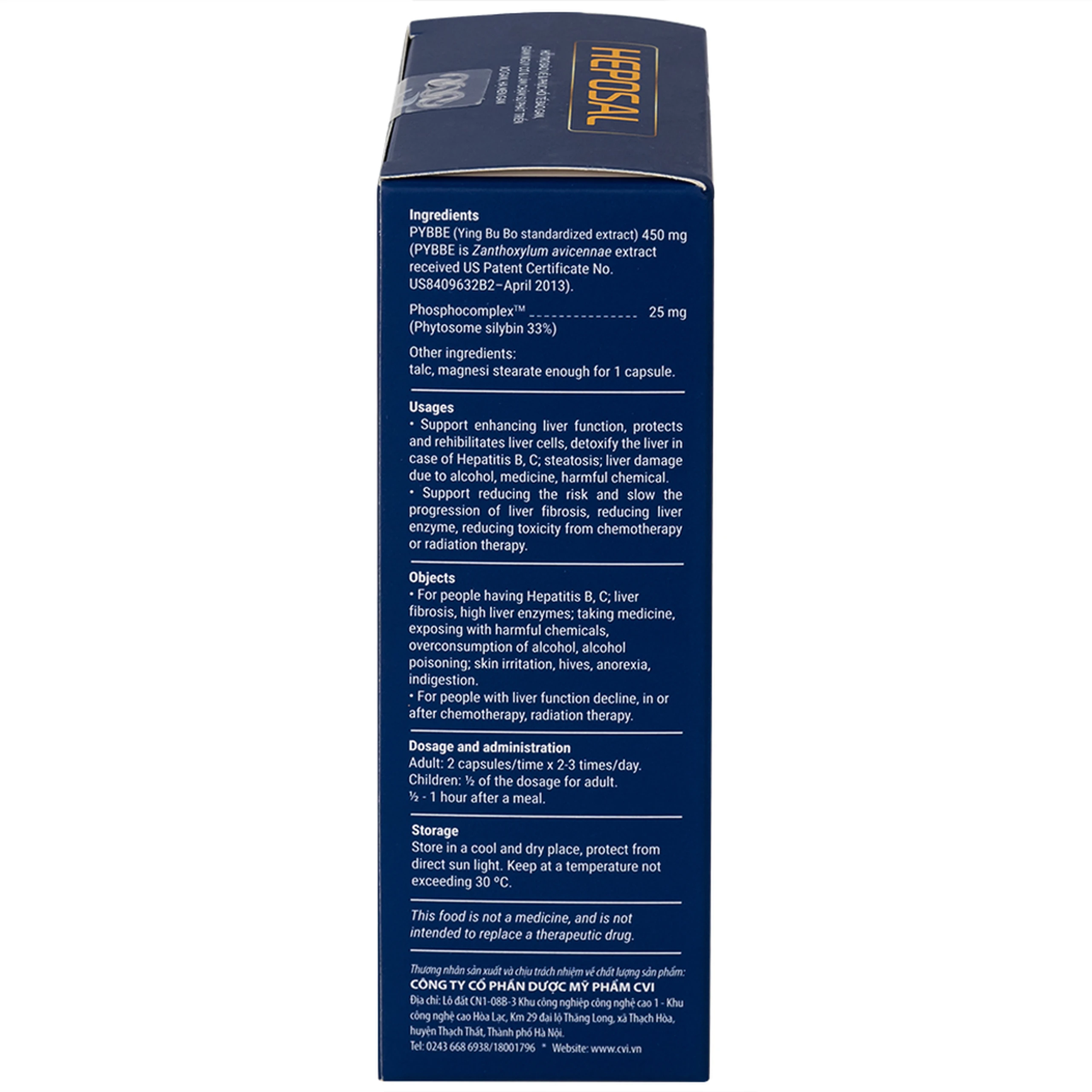 Viên uống hỗ trợ tăng cường chức năng gan, bảo vệ và phục hồi tế bào gan Heposal (3 vỉ x 10 viên)