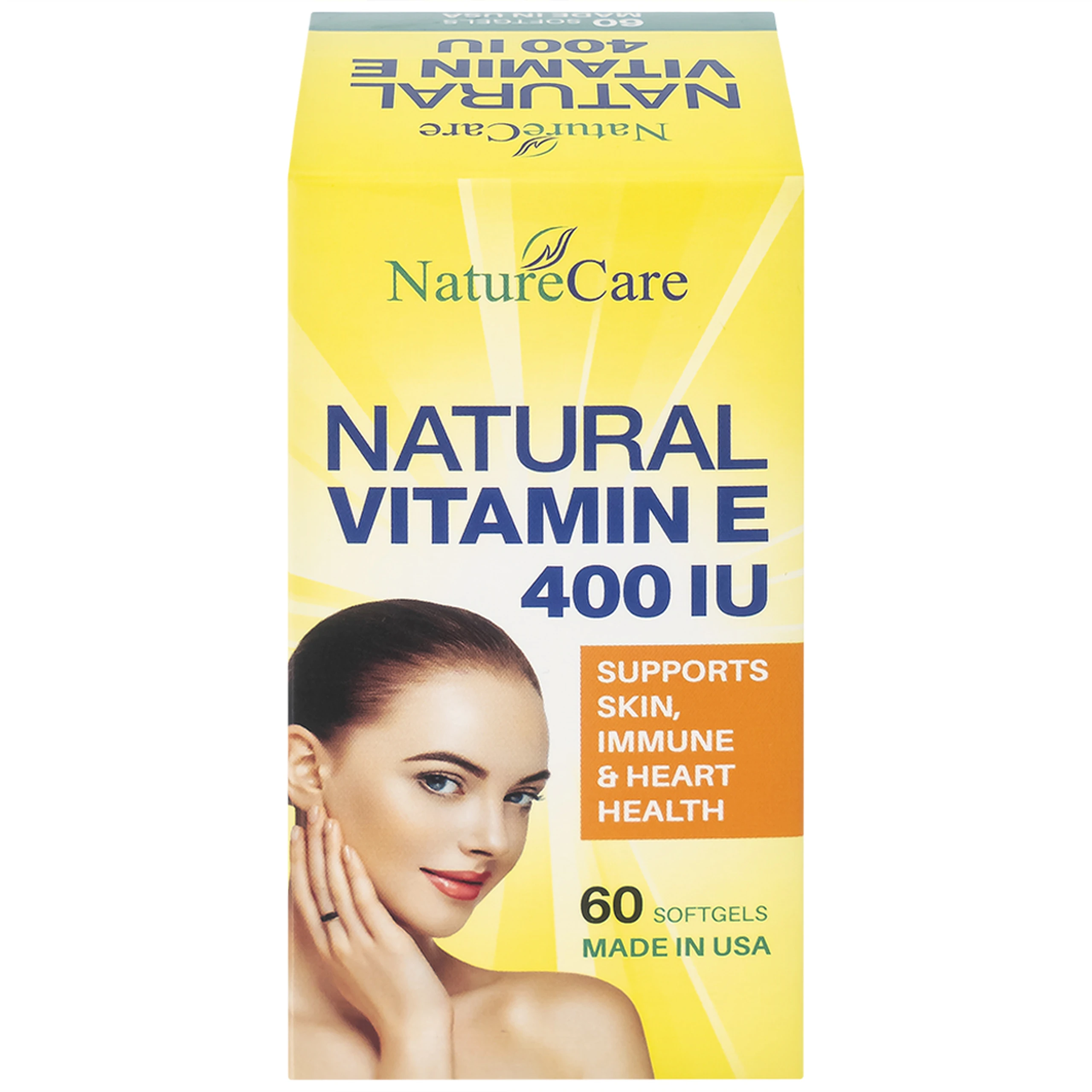Viên uống giúp làm đẹp da, cải thiện sức khỏe da Natural Vitamin E 400 IU NatureCare (60 viên)