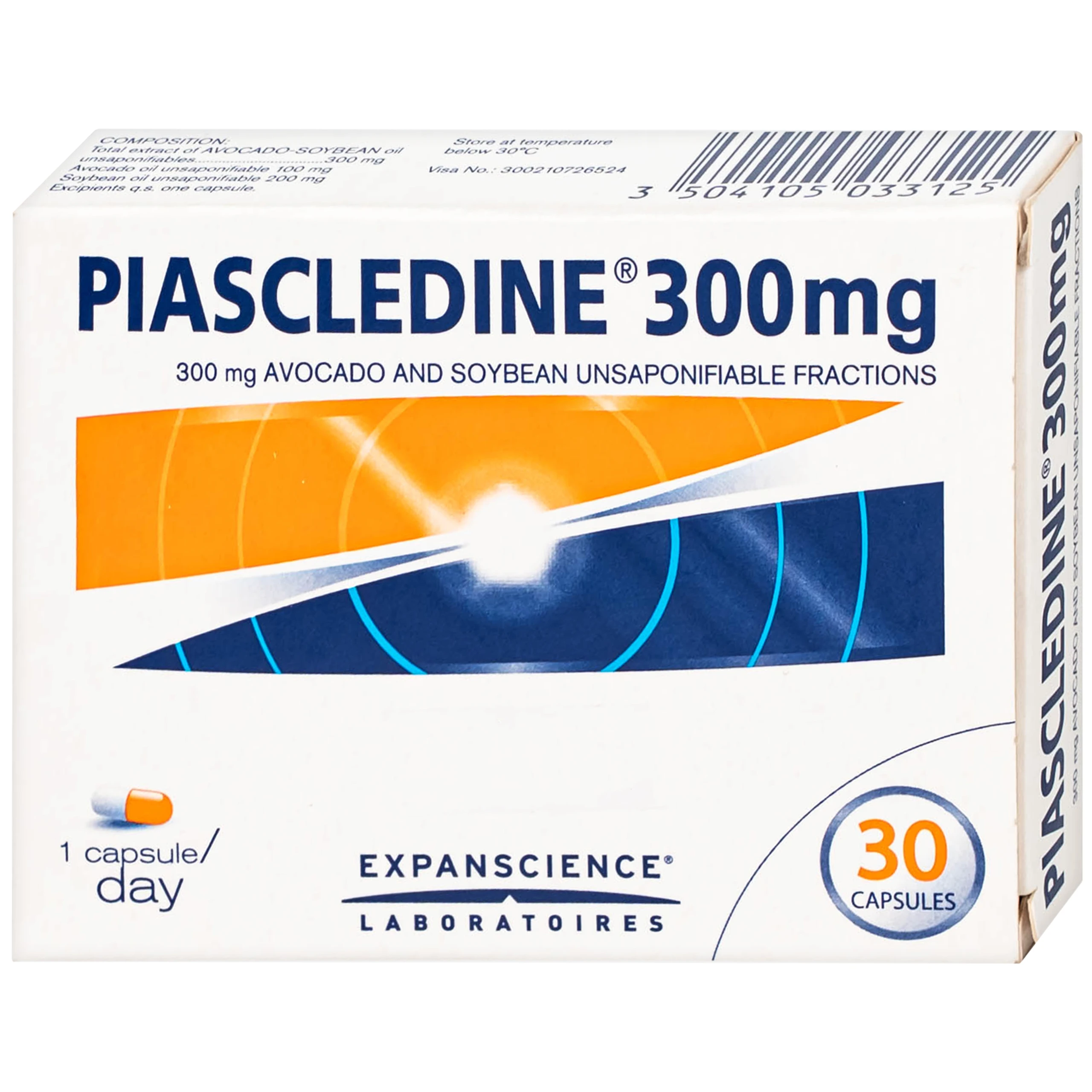 Viên nang cứng Piascledine 300 Hyphens điều trị viêm xương khớp hông và khớp gối (2 vỉ x 15 viên)