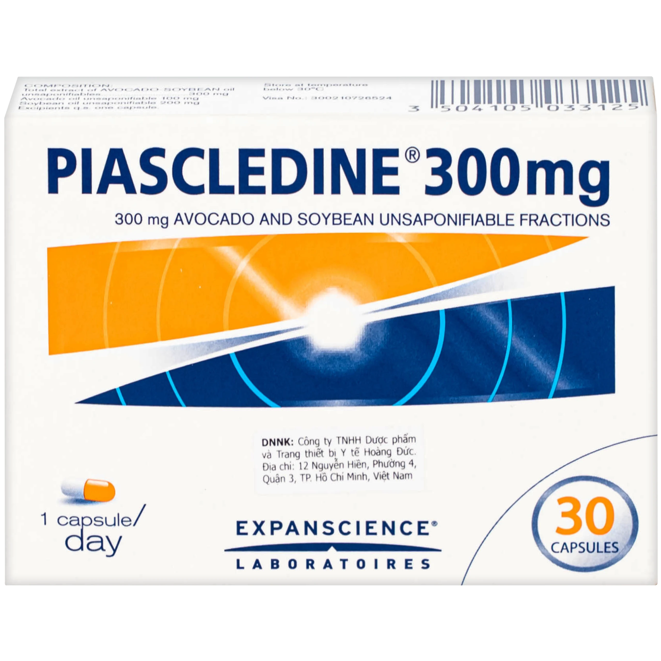Viên nang cứng Piascledine 300 Hyphens điều trị viêm xương khớp hông và khớp gối (2 vỉ x 15 viên)