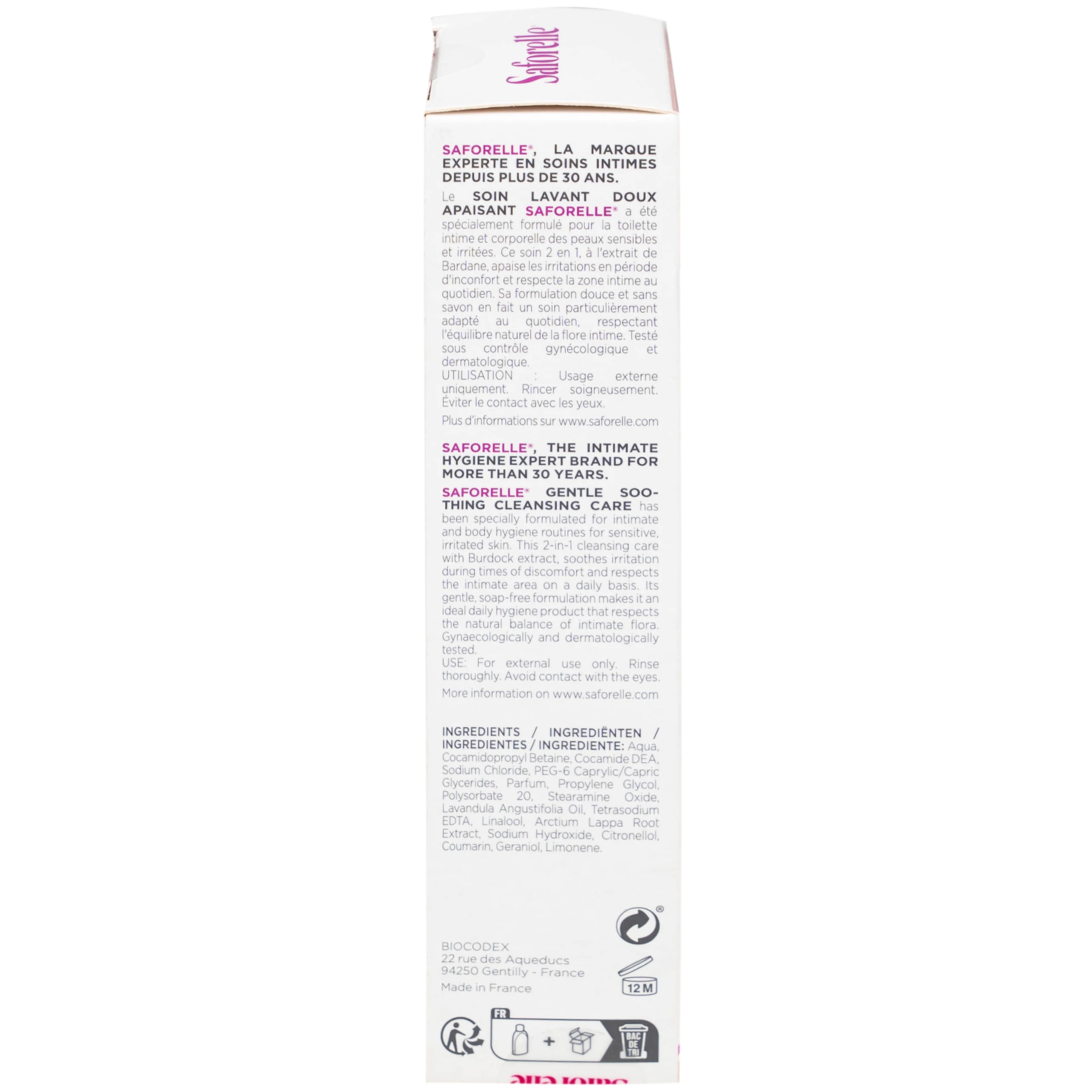 Dung dịch vệ sinh phụ nữ Saforelle Soin Lavant Doux Apaisant 100ml