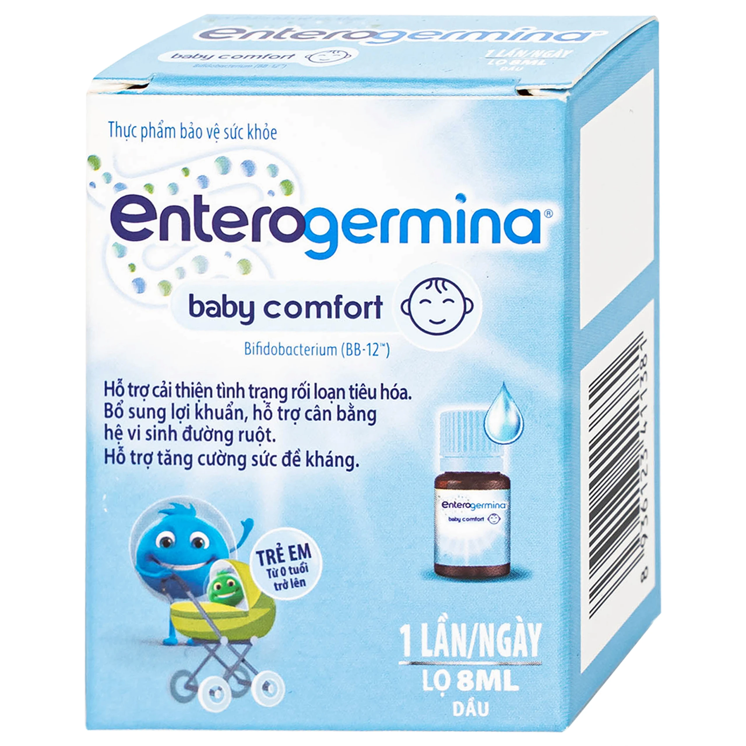 Men vi sinh Enterogermina Baby Comfort Sanofi cho trẻ sơ sinh chứa lợi khuẩn BB12 (Lọ 8ml)