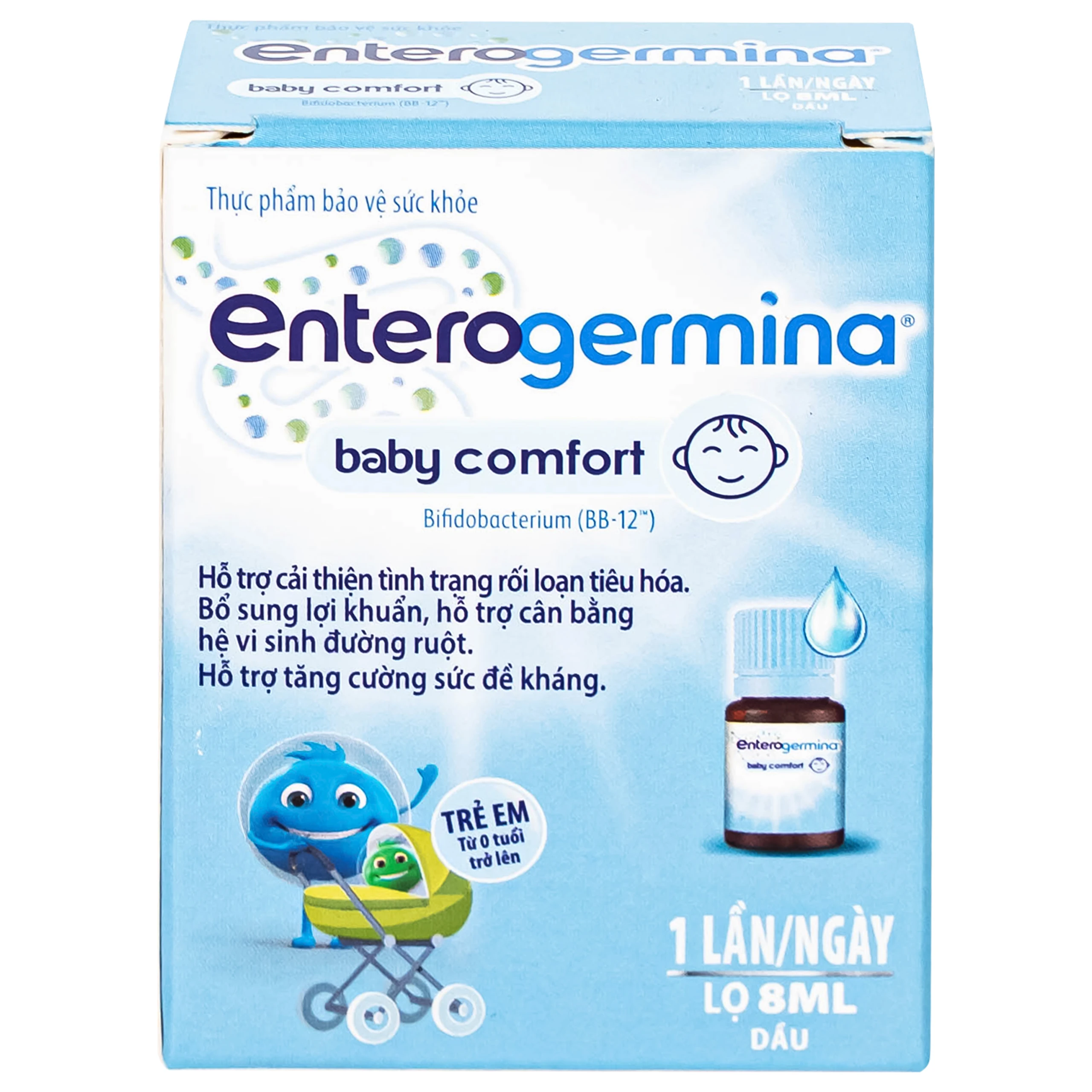 Men vi sinh Enterogermina Baby Comfort Sanofi cho trẻ sơ sinh chứa lợi khuẩn BB12 (Lọ 8ml)