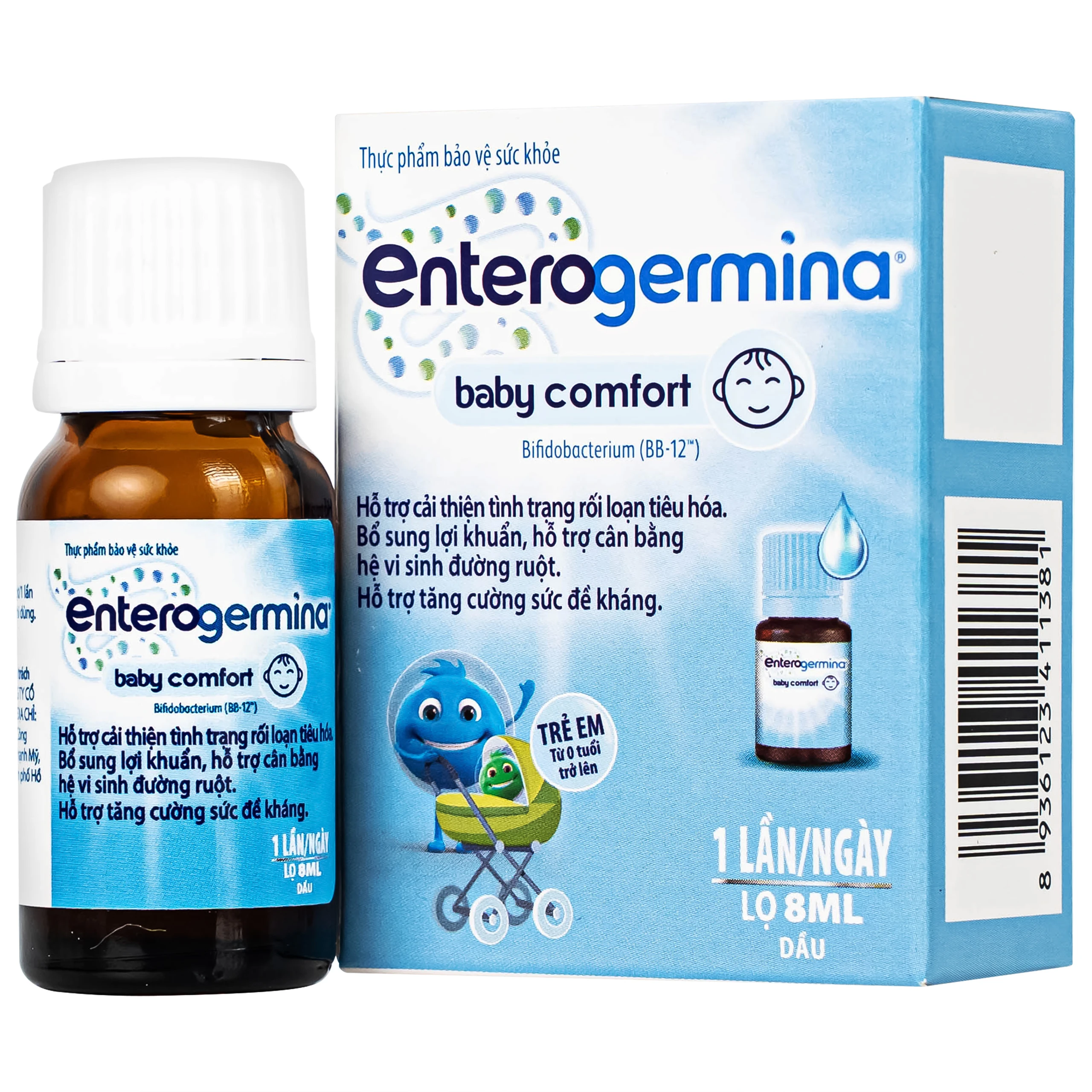 Men vi sinh Enterogermina Baby Comfort Sanofi cho trẻ sơ sinh chứa lợi khuẩn BB12 (Lọ 8ml)