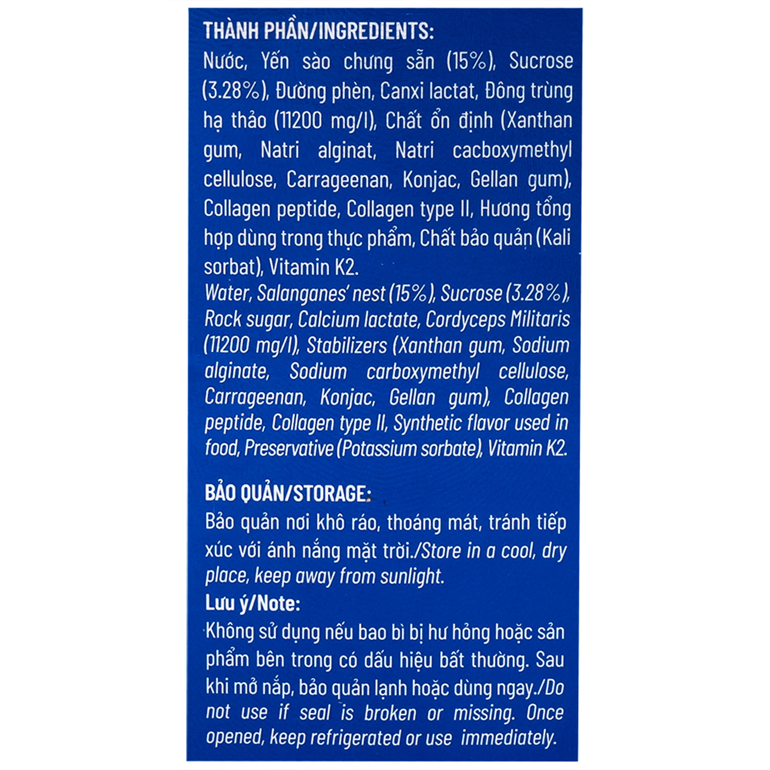 Nước Yến Sào Cao Cấp Nunest Đông Trùng Hạ Thảo 15% Yến (6 hũ x 70ml)