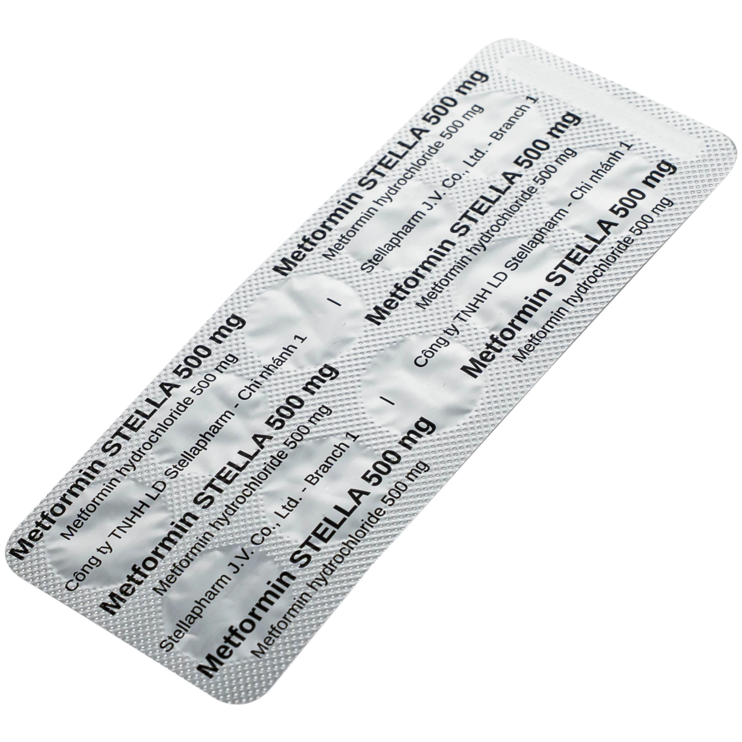 Thuốc Metformin 500MG Stella điều trị tiểu đường típ 2 (6 vỉ x 10 viên)