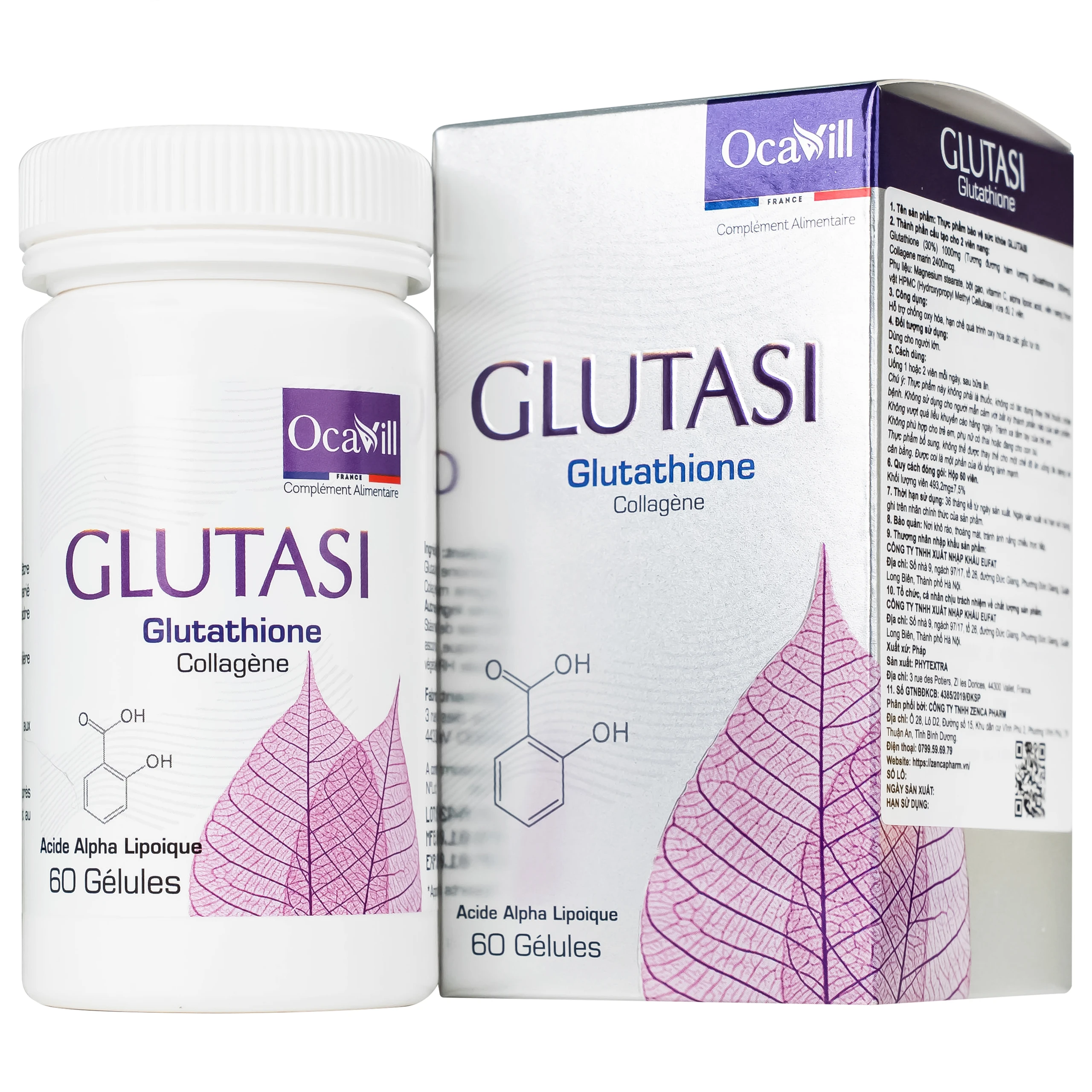 Viên uống hỗ trợ chống oxy hóa, hạn chế oxy hóa do gốc tự do Glutasi Ocavill (60 viên)