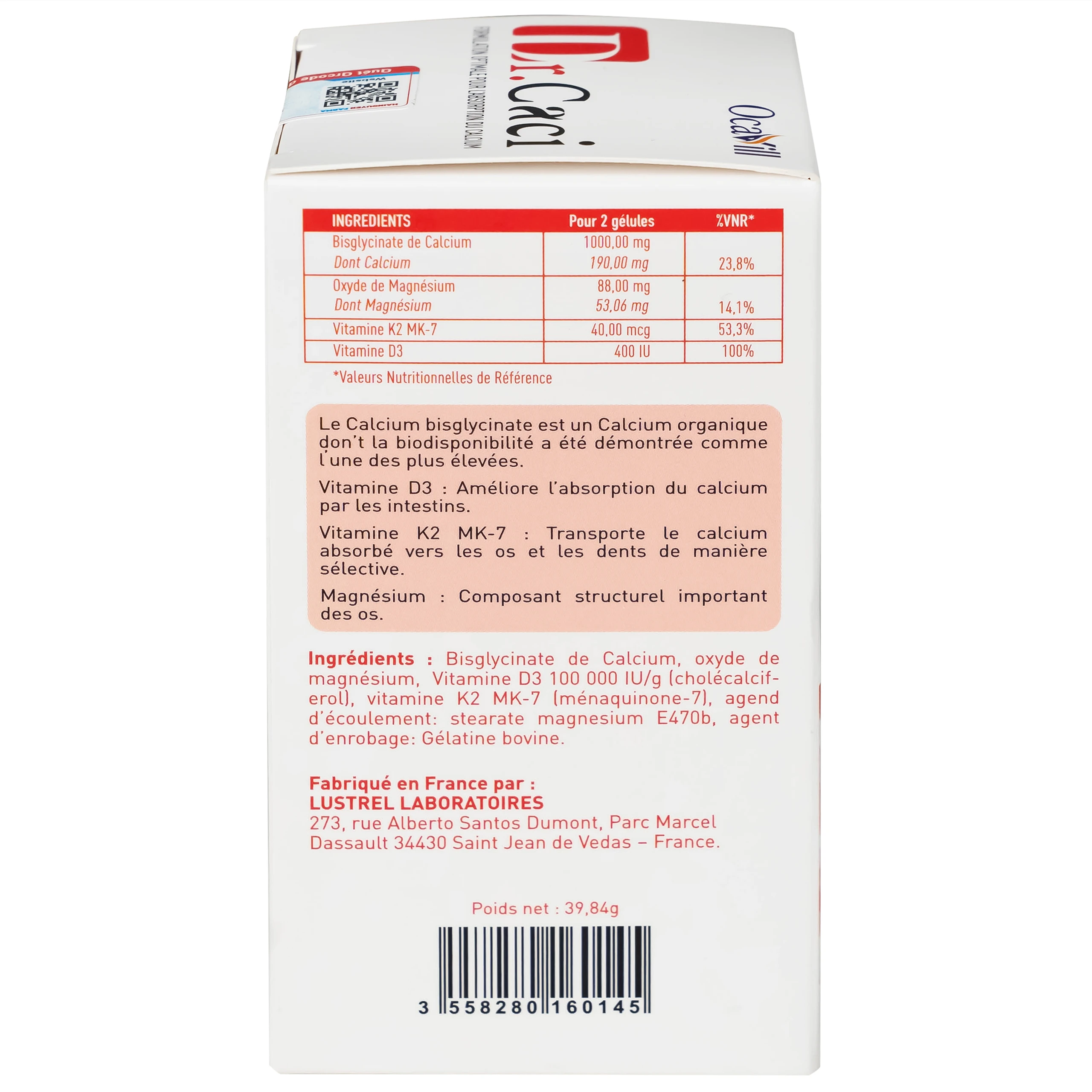 Viên uống giúp xương và răng chắc khỏe, giảm nguy cơ loãng xương Dr. Caci Ocavill (60 viên)