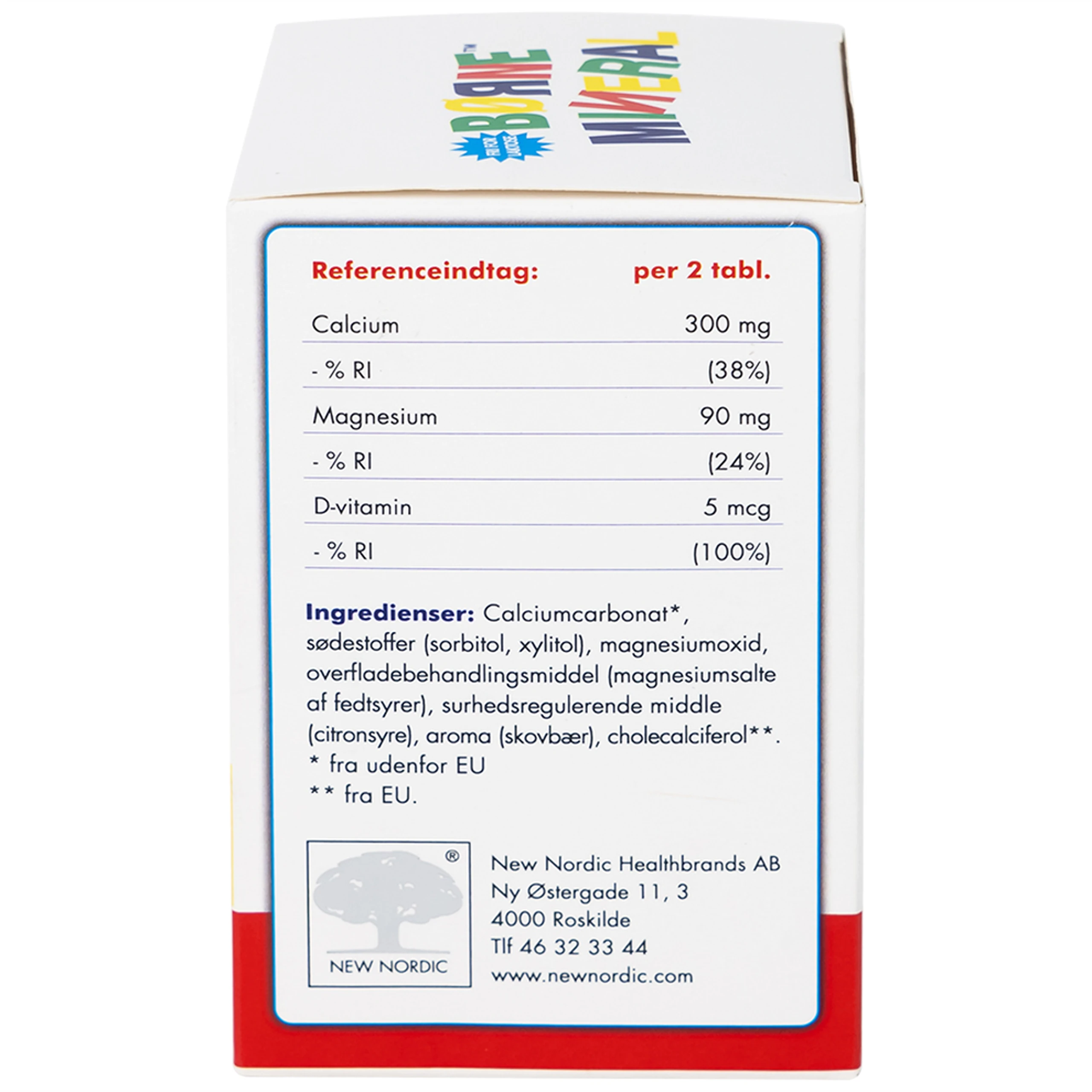 Viên nhai giúp tăng chiều cao, giảm nguy cơ còi xương cho trẻ em Borne Mineral New Nordic (120 viên)