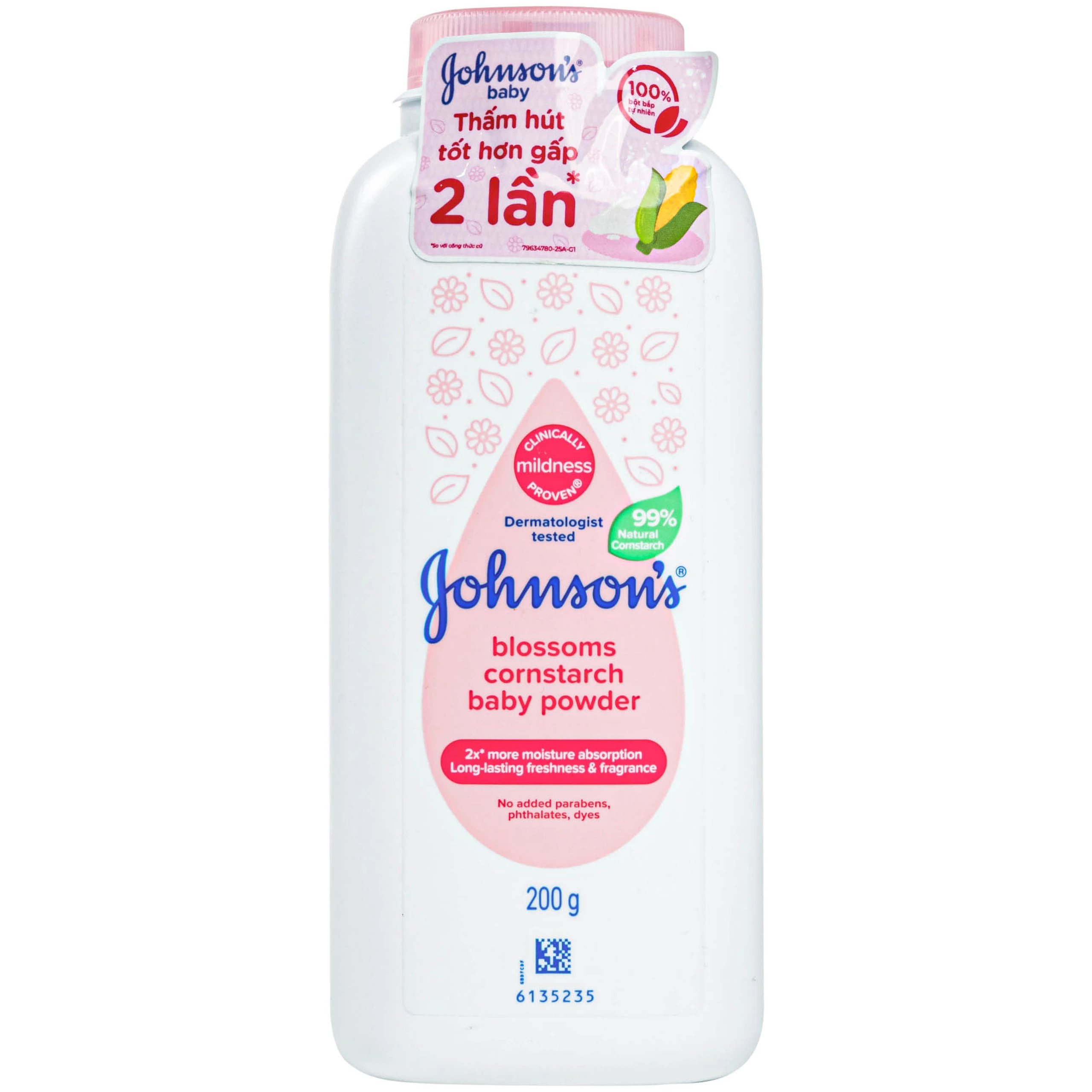 Phấn em bé hương hoa Johnson's blossoms cornstarch baby powder 200g