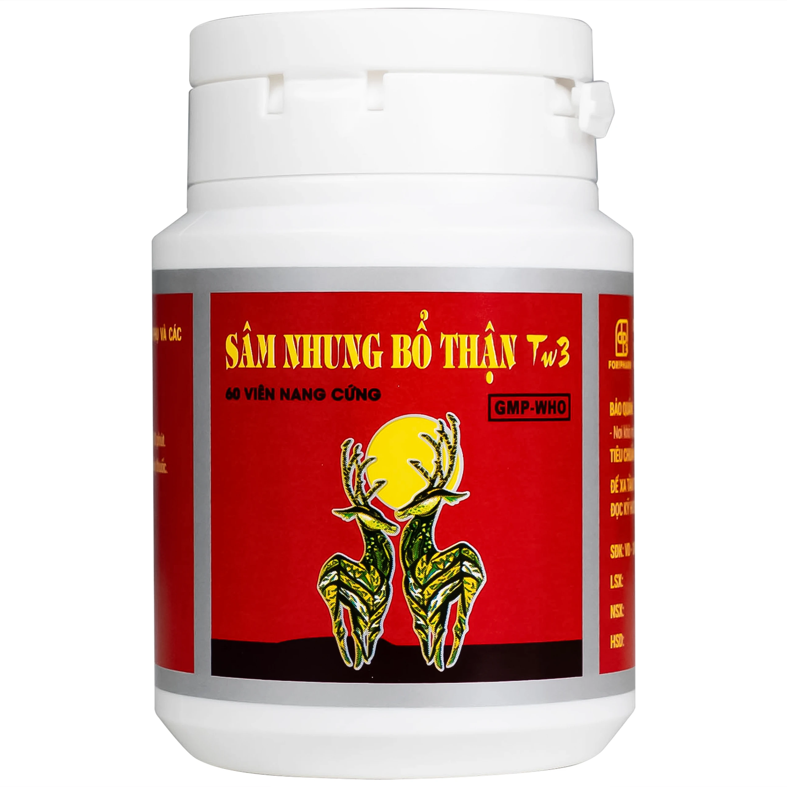 Sâm nhung bổ thận TW3 Foripharm giúp tăng cường sức khỏe, cải thiện tiểu đêm, tê mỏi chân tay (60 viên)