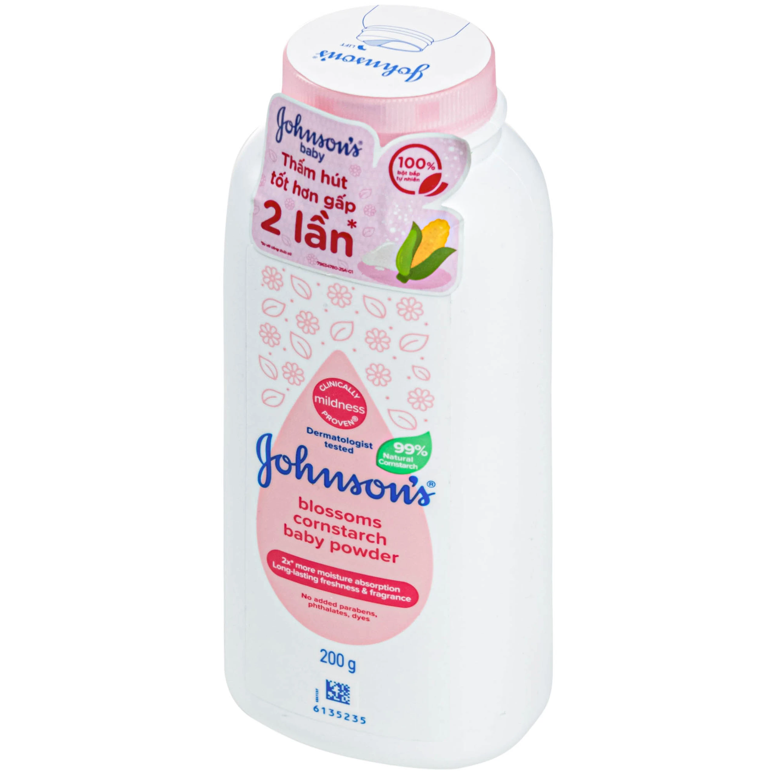 Phấn em bé hương hoa Johnson's blossoms cornstarch baby powder 200g