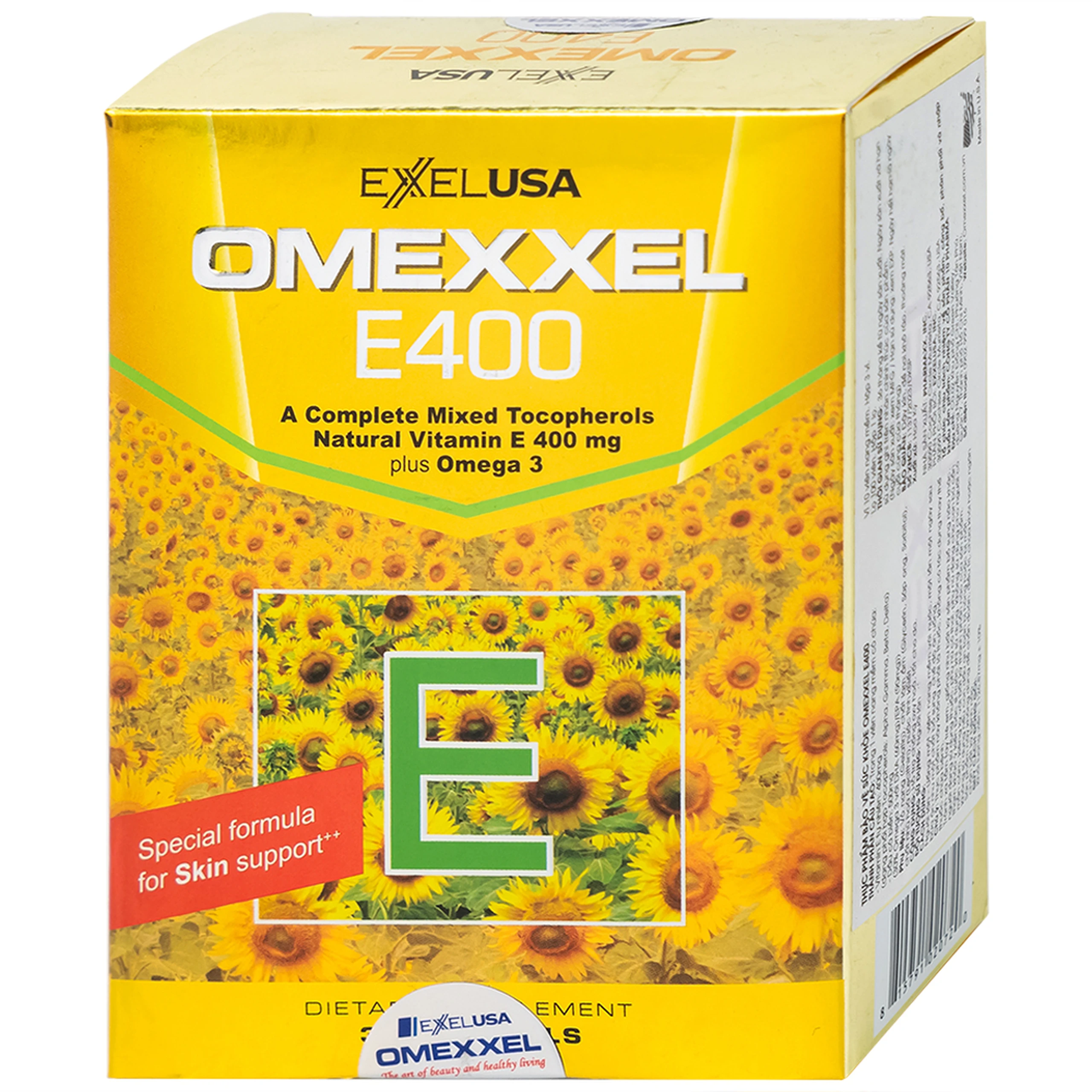 Viên uống hỗ trợ chống oxy hóa, tốt cho da Omexxel E400 (3 vỉ x 10 viên)