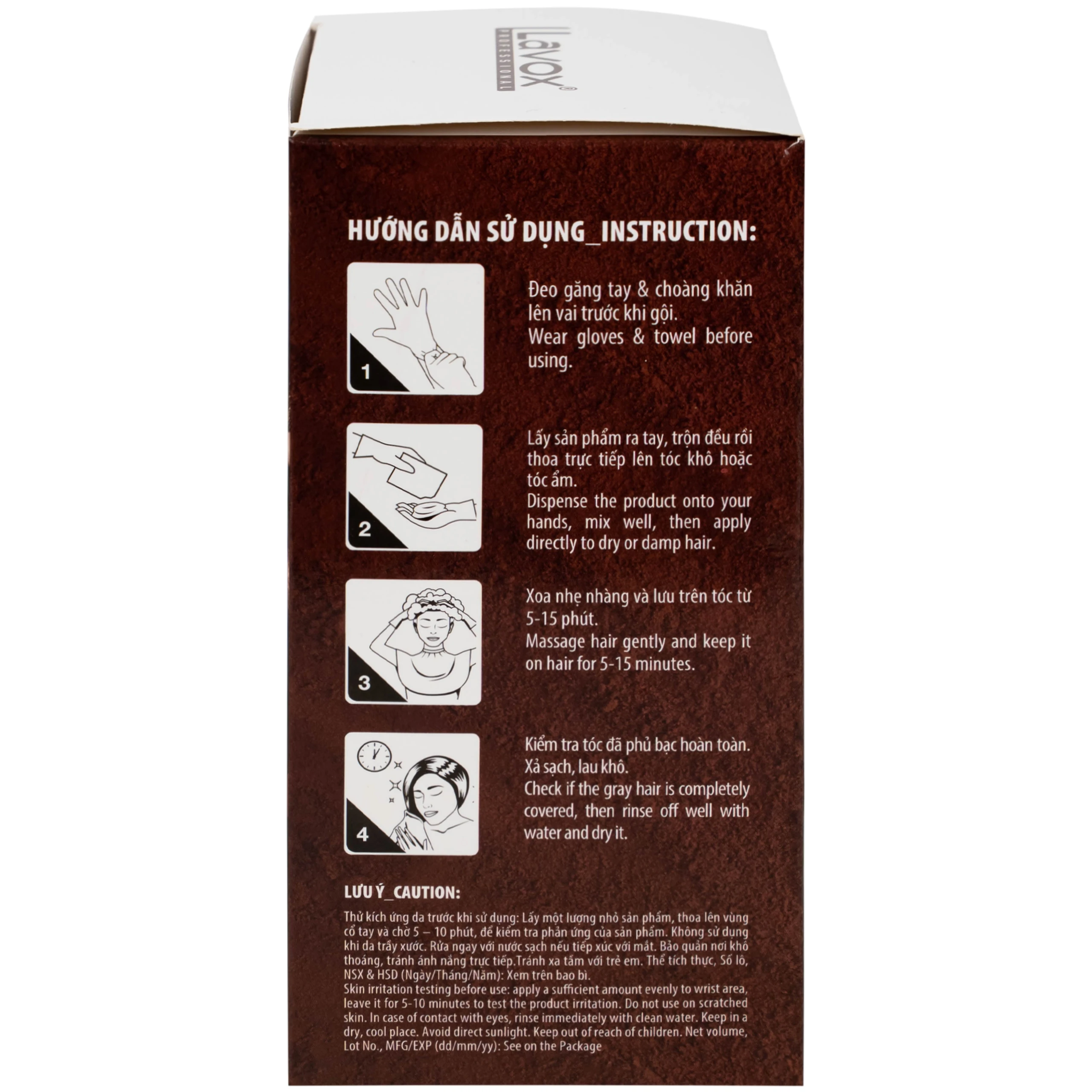 Gội phủ bạc Healthy&Lively Color Shampoo Lavox H4 màu nâu cà phê (10 gói x 30ml)