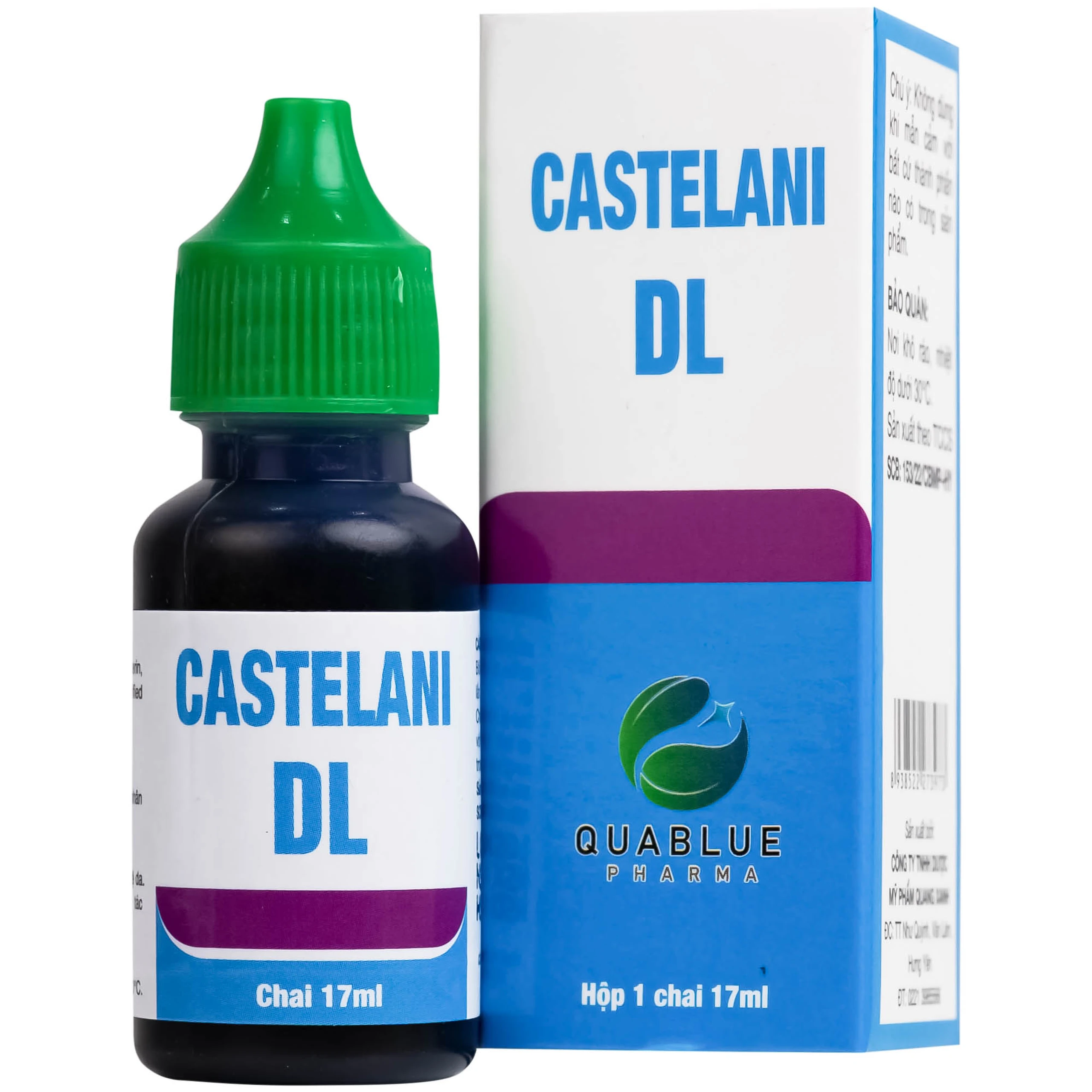 Dung dịch Castelani Quabluepharma phòng ngừa mụn mủ, lở loét, nấm da (17ml)