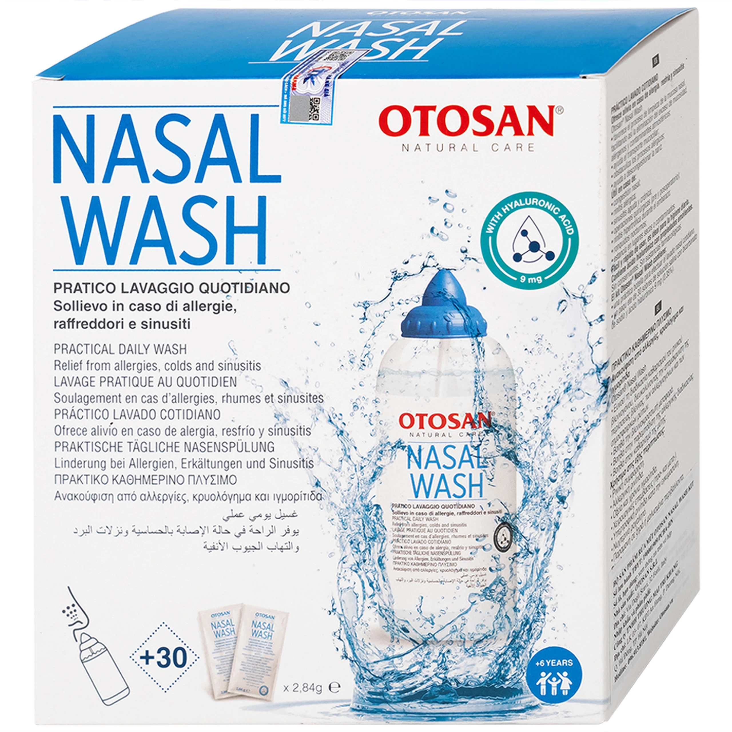 Bộ rửa mũi Otosan Nasal Wash Kit (30 gói) làm sạch sâu, ngừa viêm xoang, viêm mũi dành cho trẻ trên 6 tuổi
