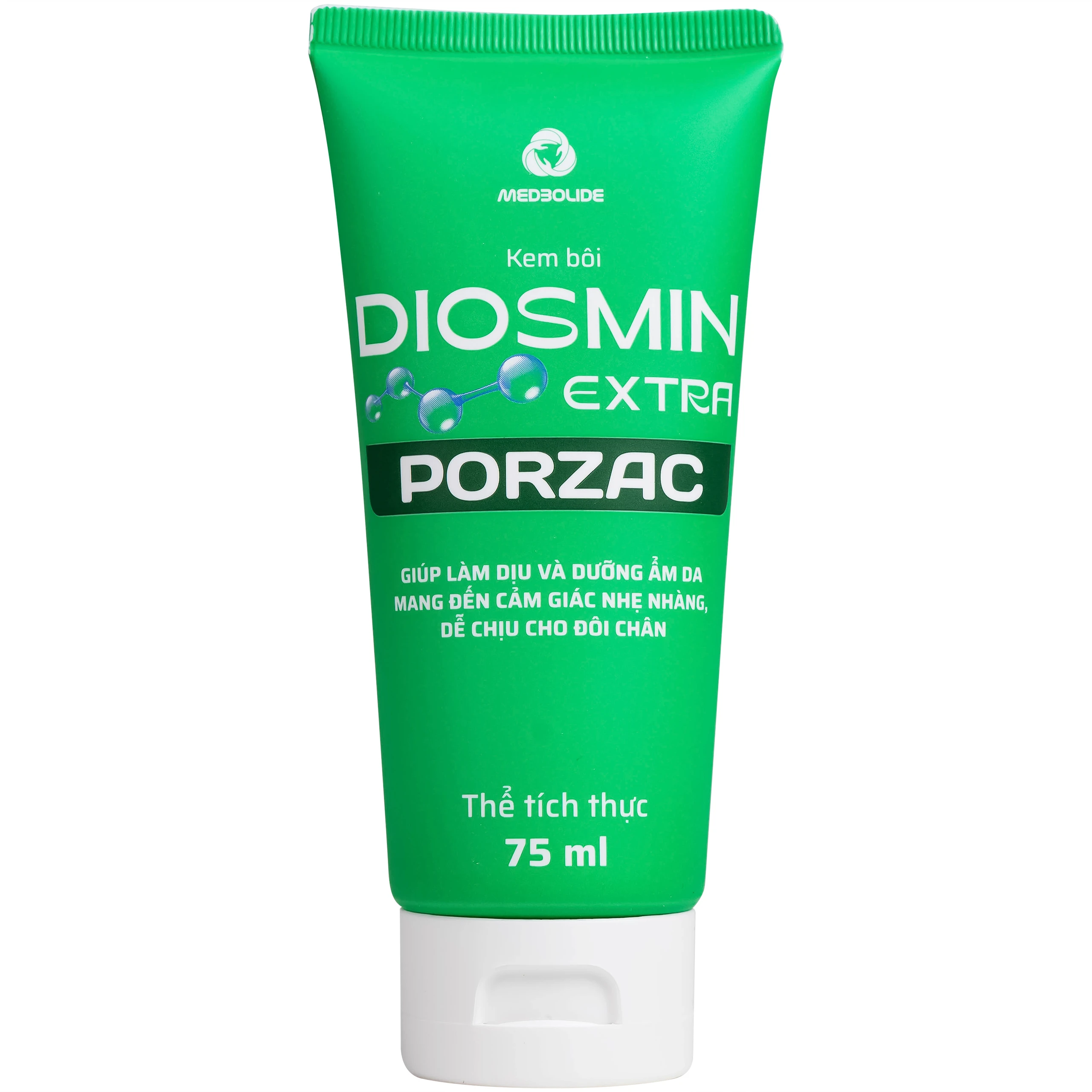 Gel bôi ngừa suy giãn tĩnh mạch, phù, nặng chân Diosmin Extra Porzac 75ml