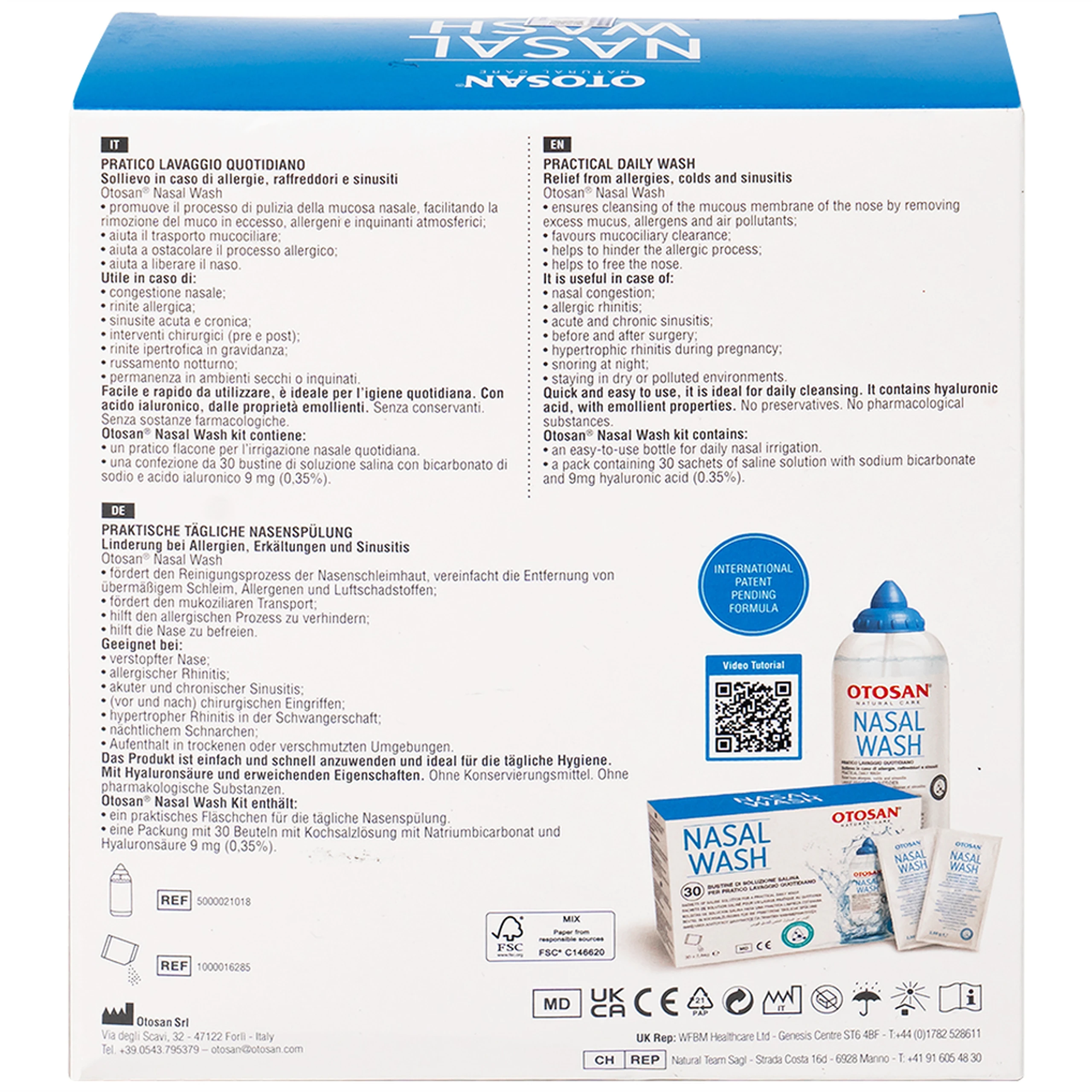 Bộ rửa mũi Otosan Nasal Wash Kit (30 gói) làm sạch sâu, ngừa viêm xoang, viêm mũi dành cho trẻ trên 6 tuổi