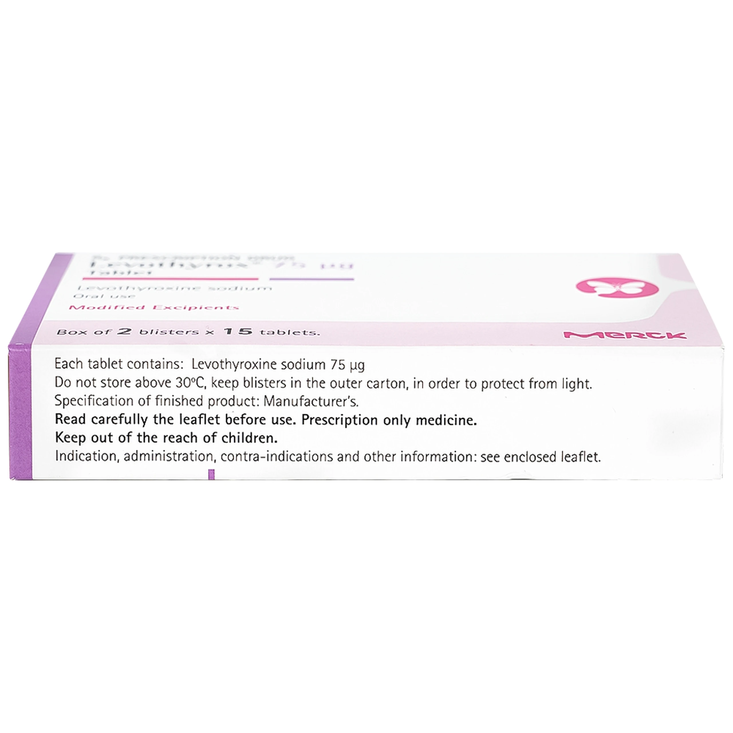 Thuốc Levothyrox 75µg Merck điều trị bướu giáp đơn thuần lành tính (2 vỉ x 15 viên)