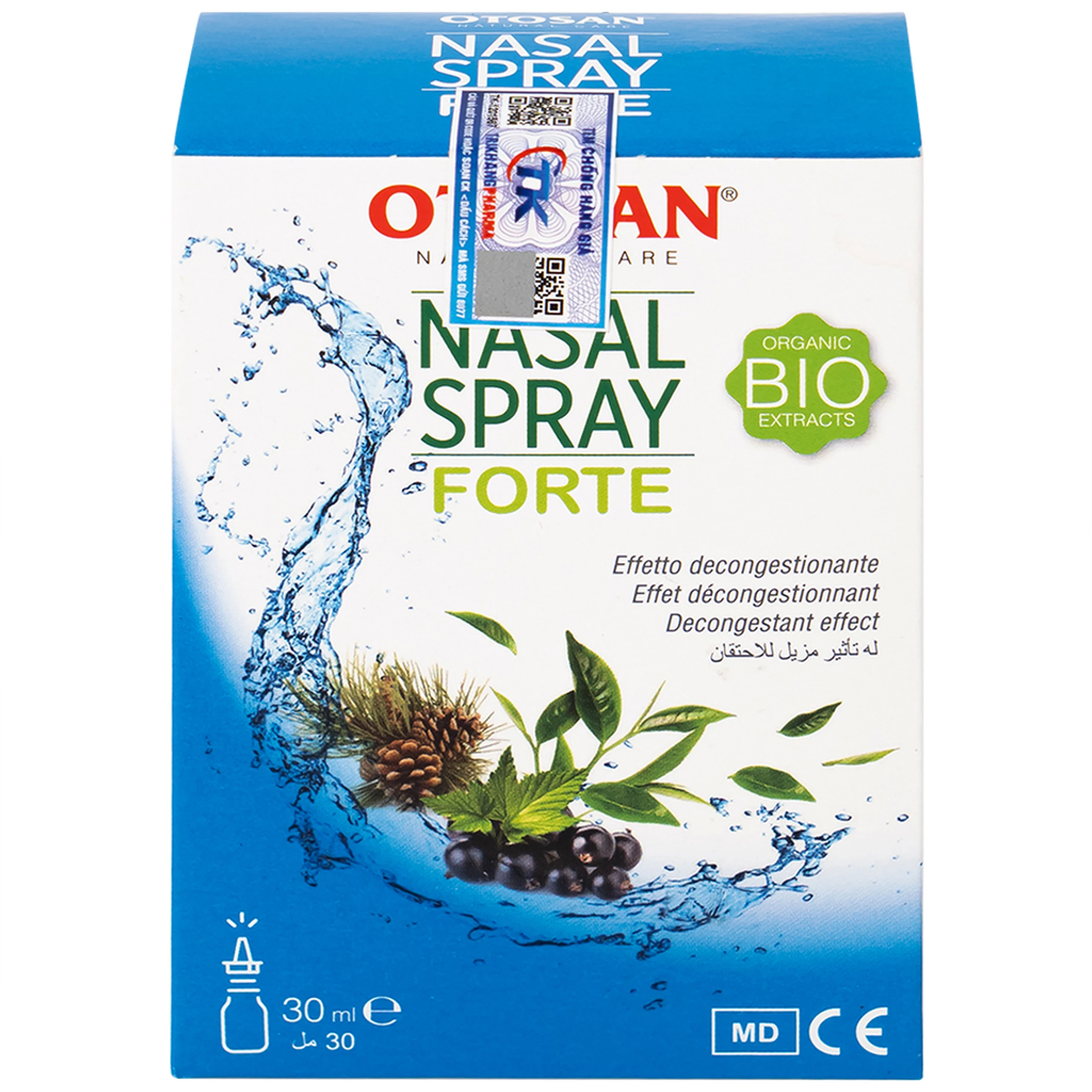 Xịt mũi người lớn Otosan Nasal Spray Forte 30ml hỗ trợ điều trị viêm mũi, viêm xoang
