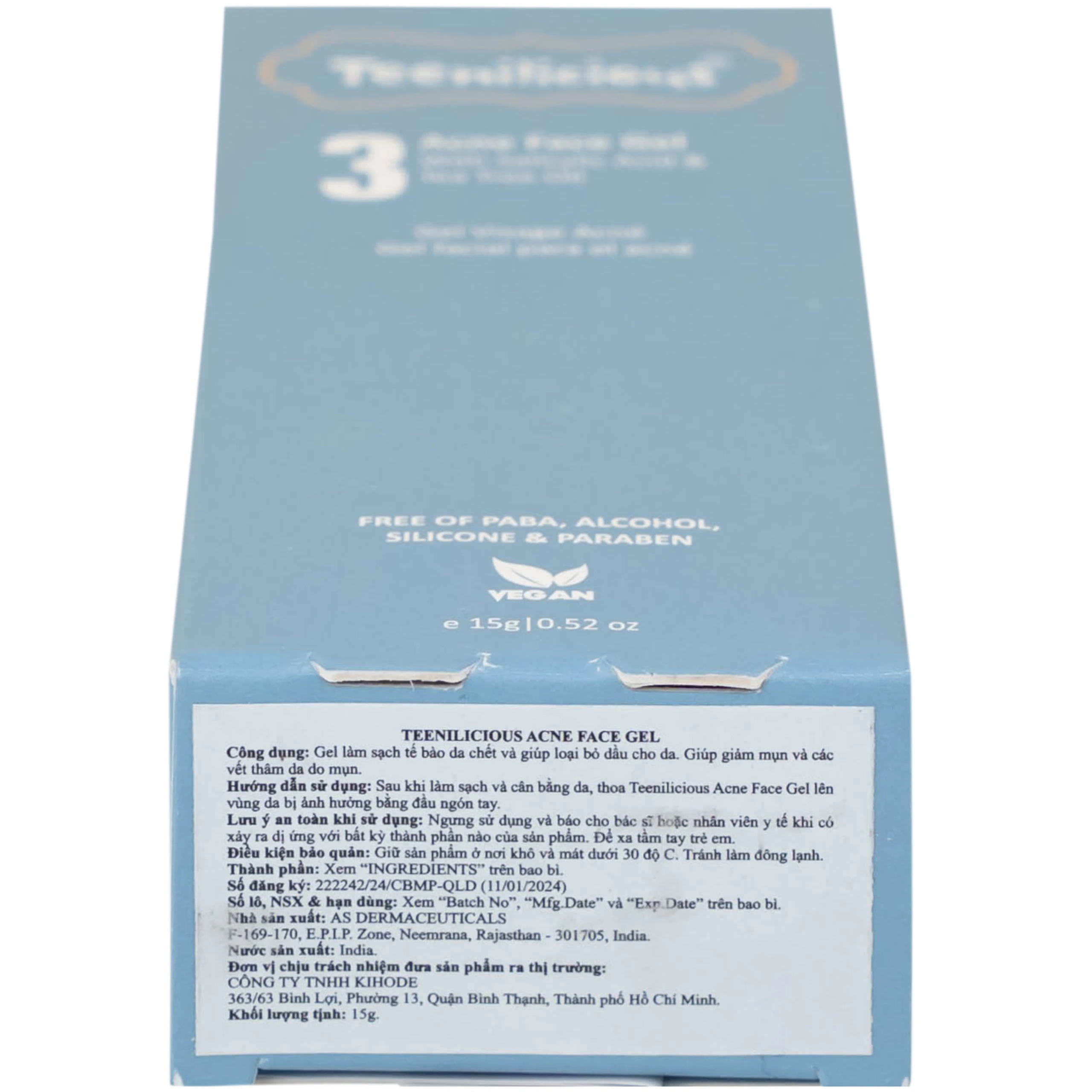 Gel bôi ngừa mụn đầu đen, đầu trắng Teenilicious hộp 15g