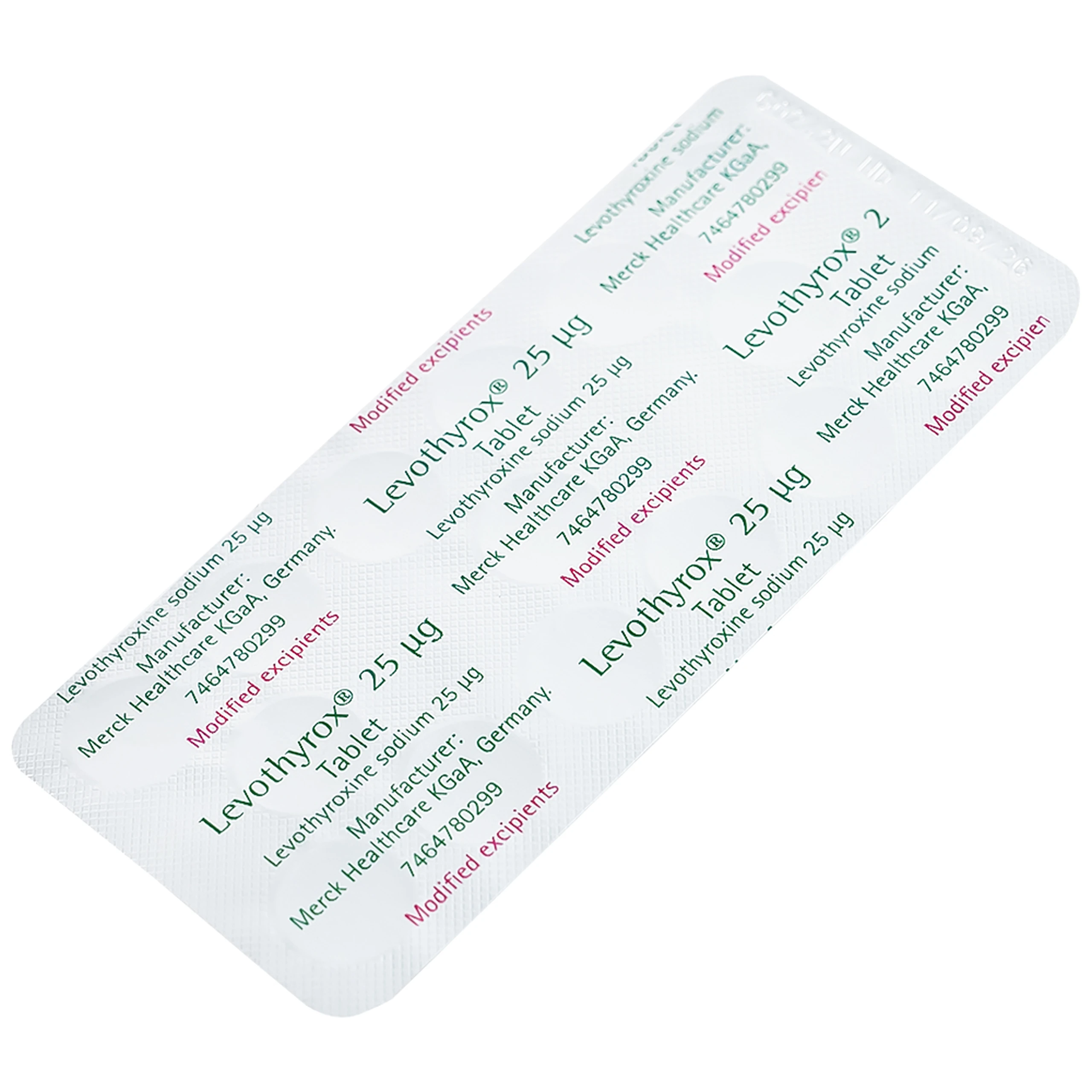 Thuốc Levothyrox 25µg Merck điều trị bướu giáp đơn thuần lành tính (2 vỉ x 15 viên)