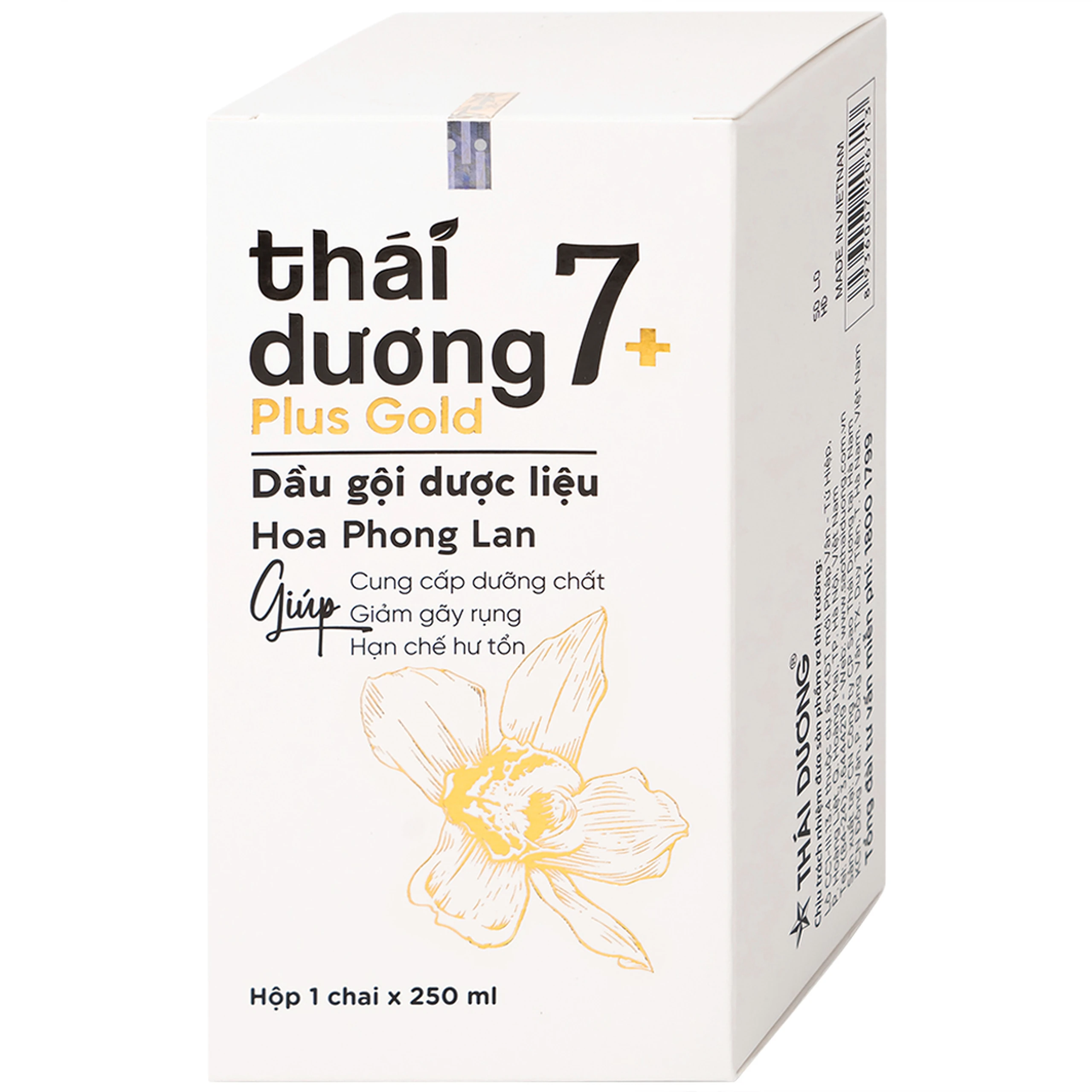 Dầu gội dược liệu Thái Dương 7 Plus Gold ngừa rụng tóc, giảm ngứa 250ml