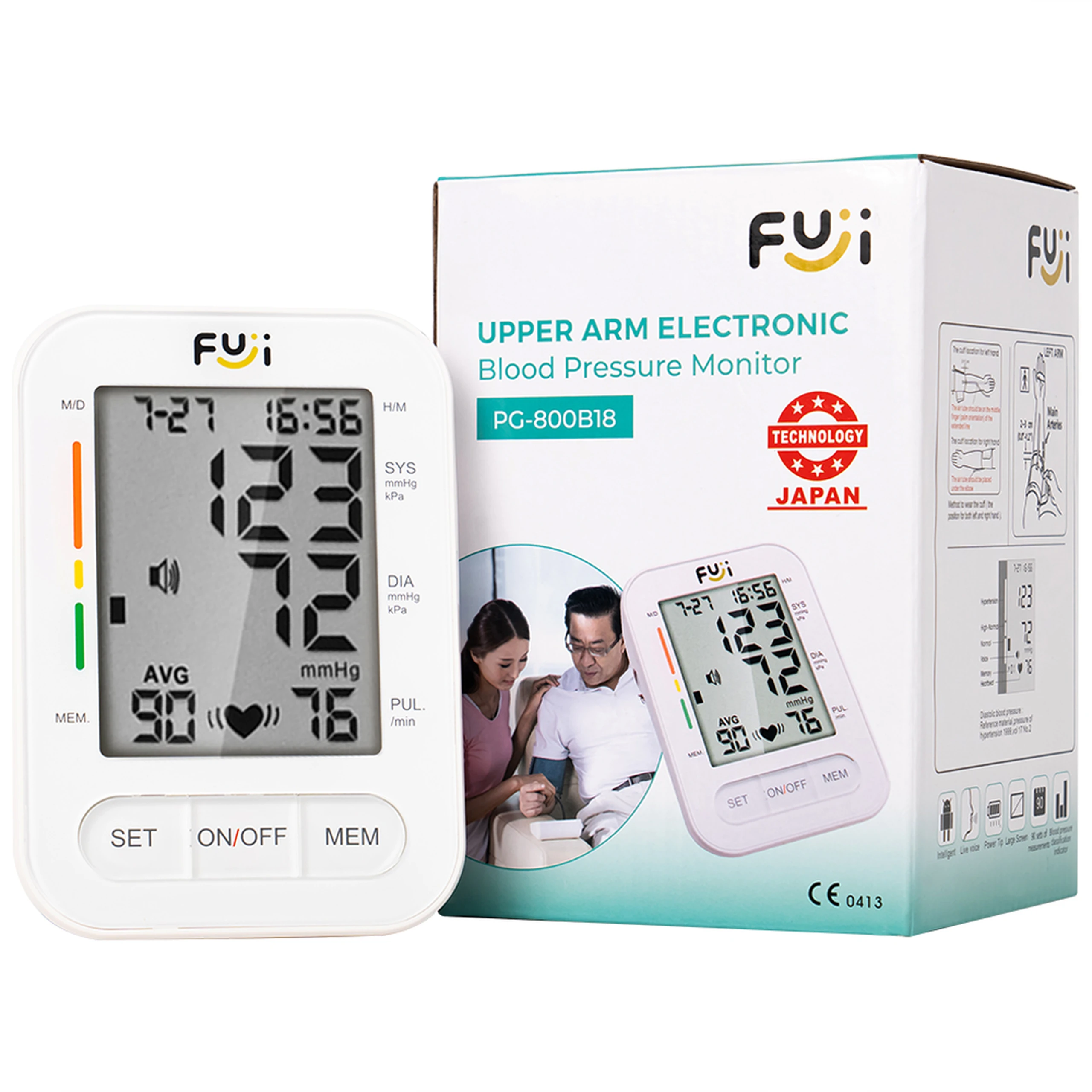 Máy đo huyết áp bắp tay Fuji PG-800B18 hỗ trợ đo huyết áp, nhịp tim