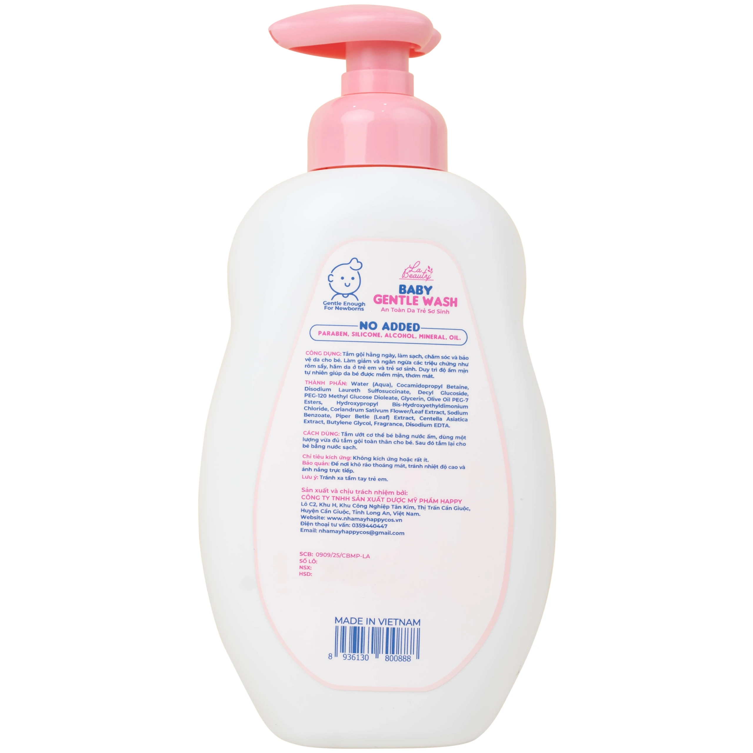 Sữa tắm gội em bé Gentle Wash 500ml La Beauty giảm và ngăn ngừa rôm sảy, hăm da 