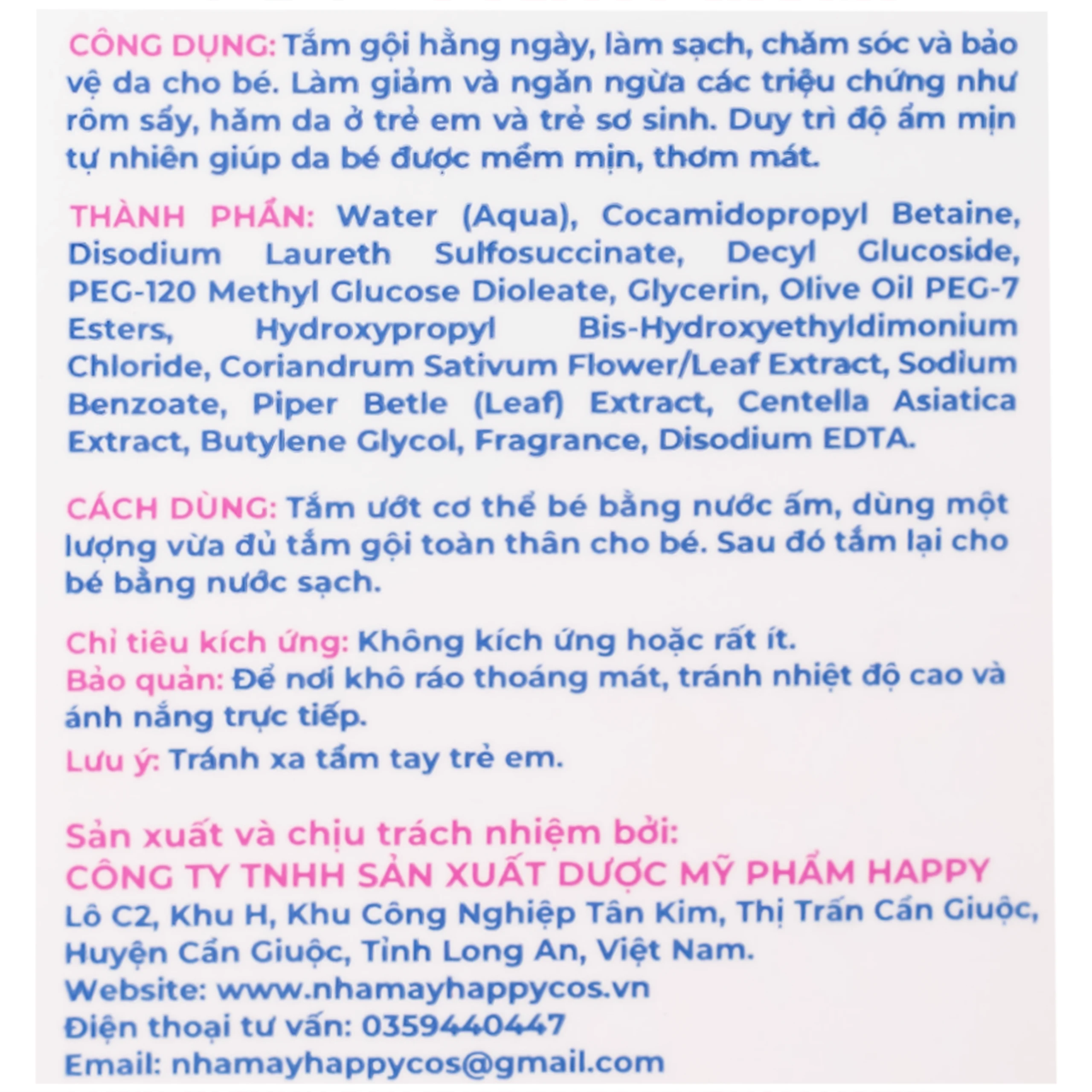 Sữa tắm gội em bé Gentle Wash 500ml La Beauty giảm và ngăn ngừa rôm sảy, hăm da 