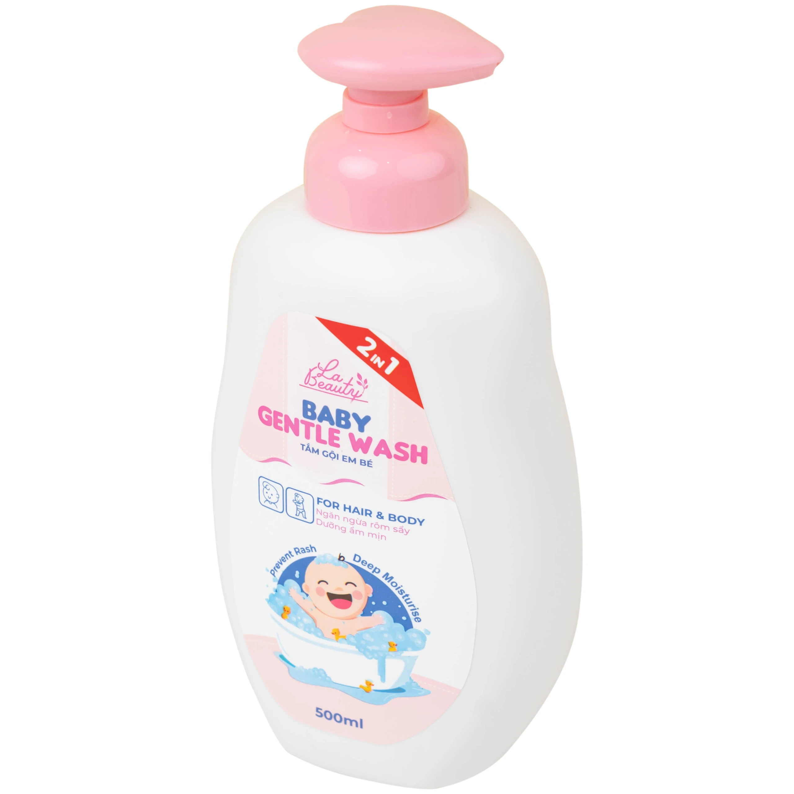 Sữa tắm gội em bé Gentle Wash 500ml La Beauty giảm và ngăn ngừa rôm sảy, hăm da 