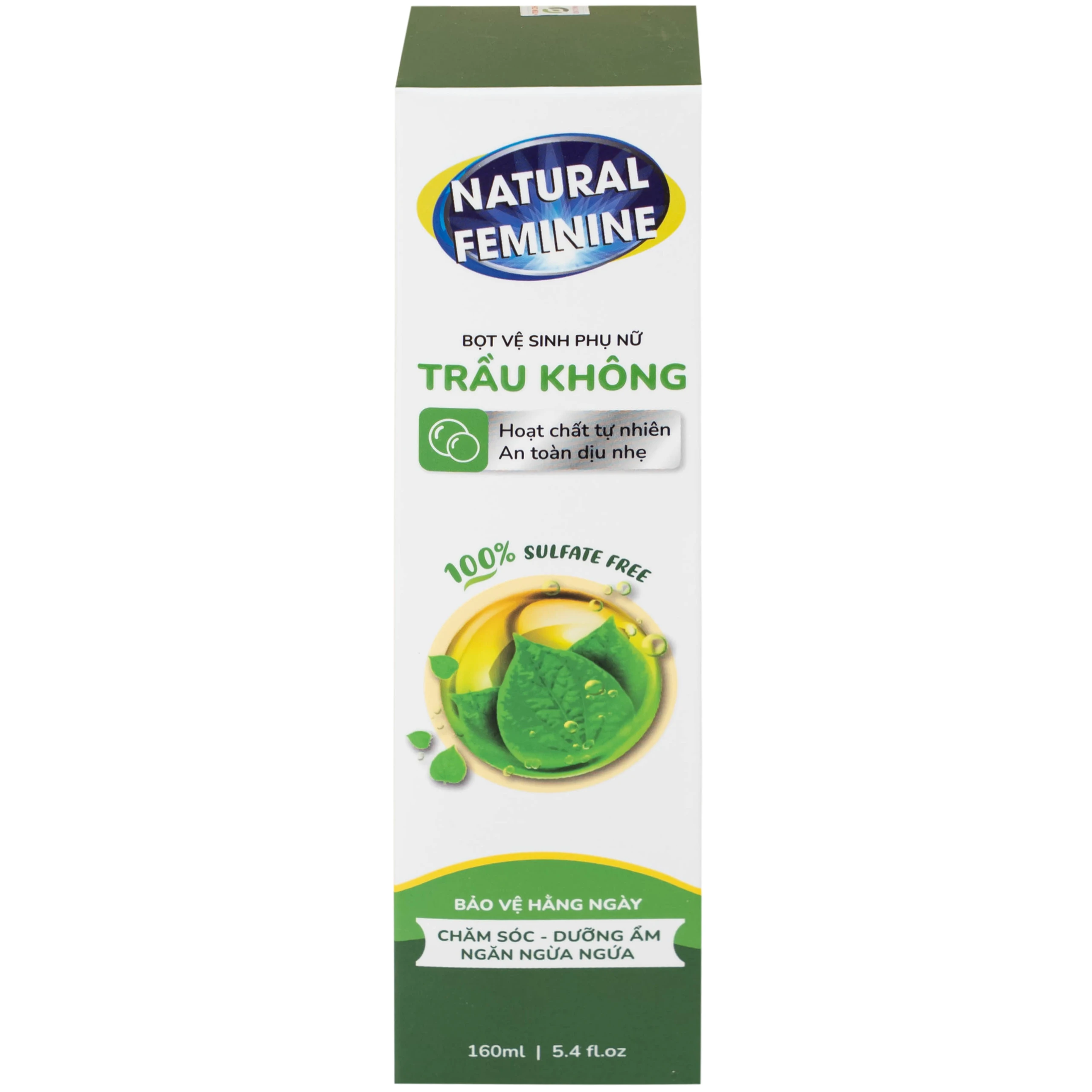 Dung dịch vệ sinh phụ nữ dạng bọt Natural Feminine Lá Trầu Không kháng khuẩn, vệ sinh nhẹ nhàng (160ml)