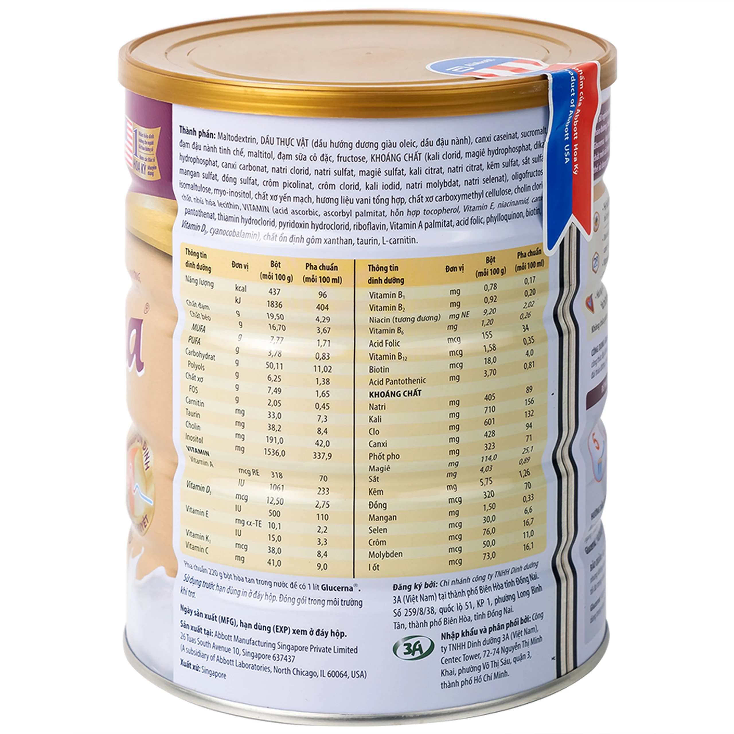 Sữa bổ sung dinh dưỡng đặc biệt cho người đái tháo đường Glucerna Abbott (800g)