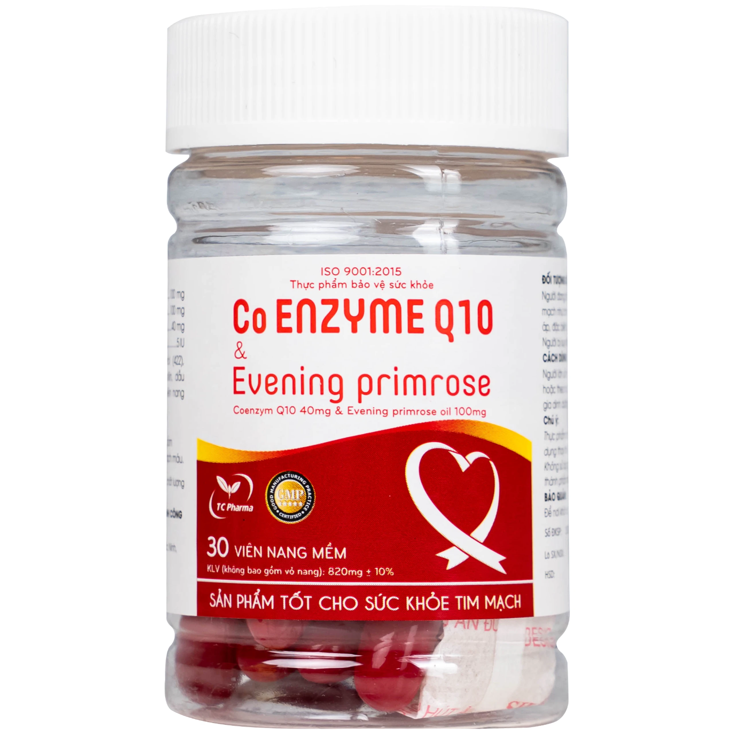 Viên uống hỗ trợ tốt cho tim mạch, giảm cholesterol máu Co Enzyme Q10 & Evening primrose (30 viên)