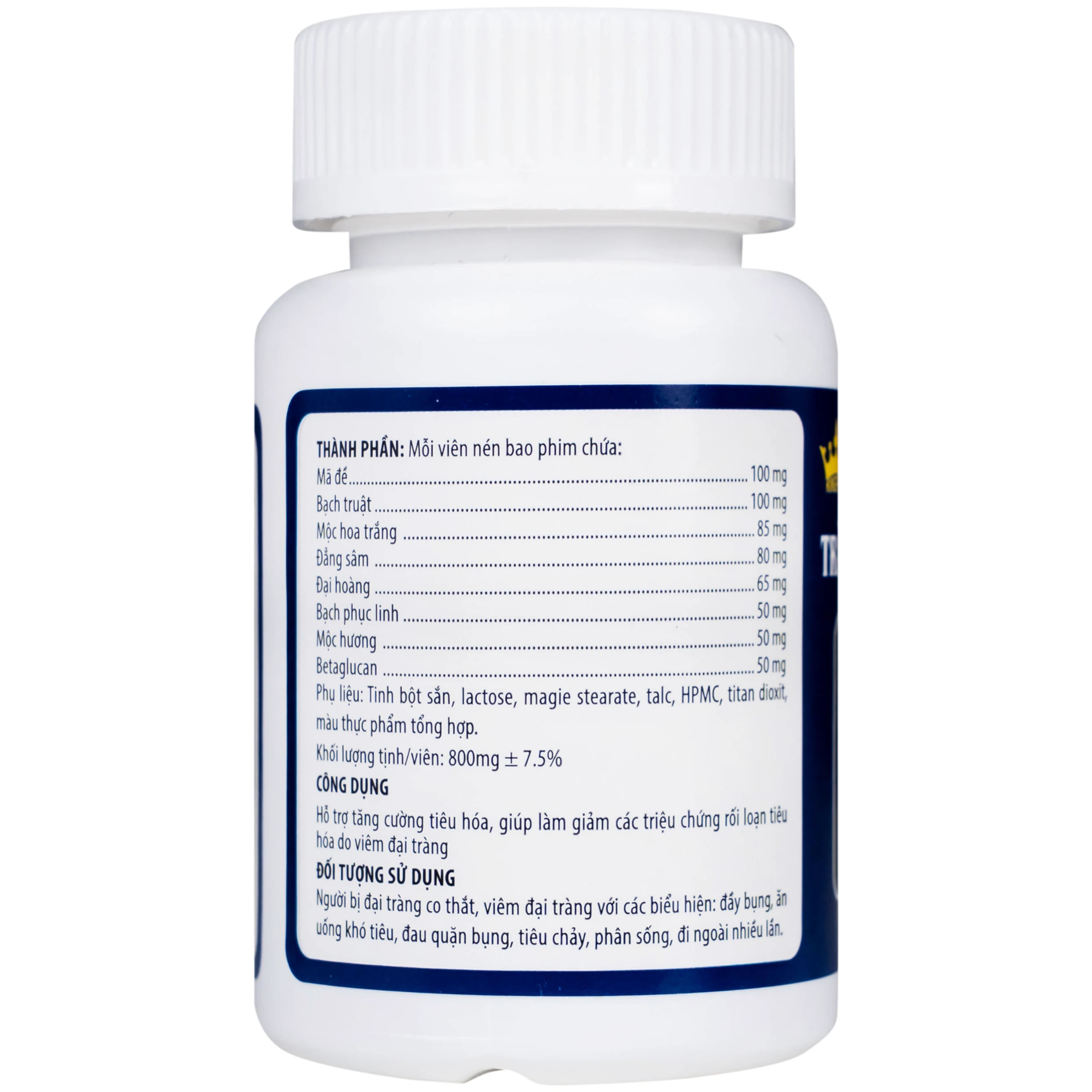 Viên uống hỗ trợ tăng cường tiêu hóa cho người viêm đại tràng Tràng Bát Vị-Codanbe Kingphar (60 viên)