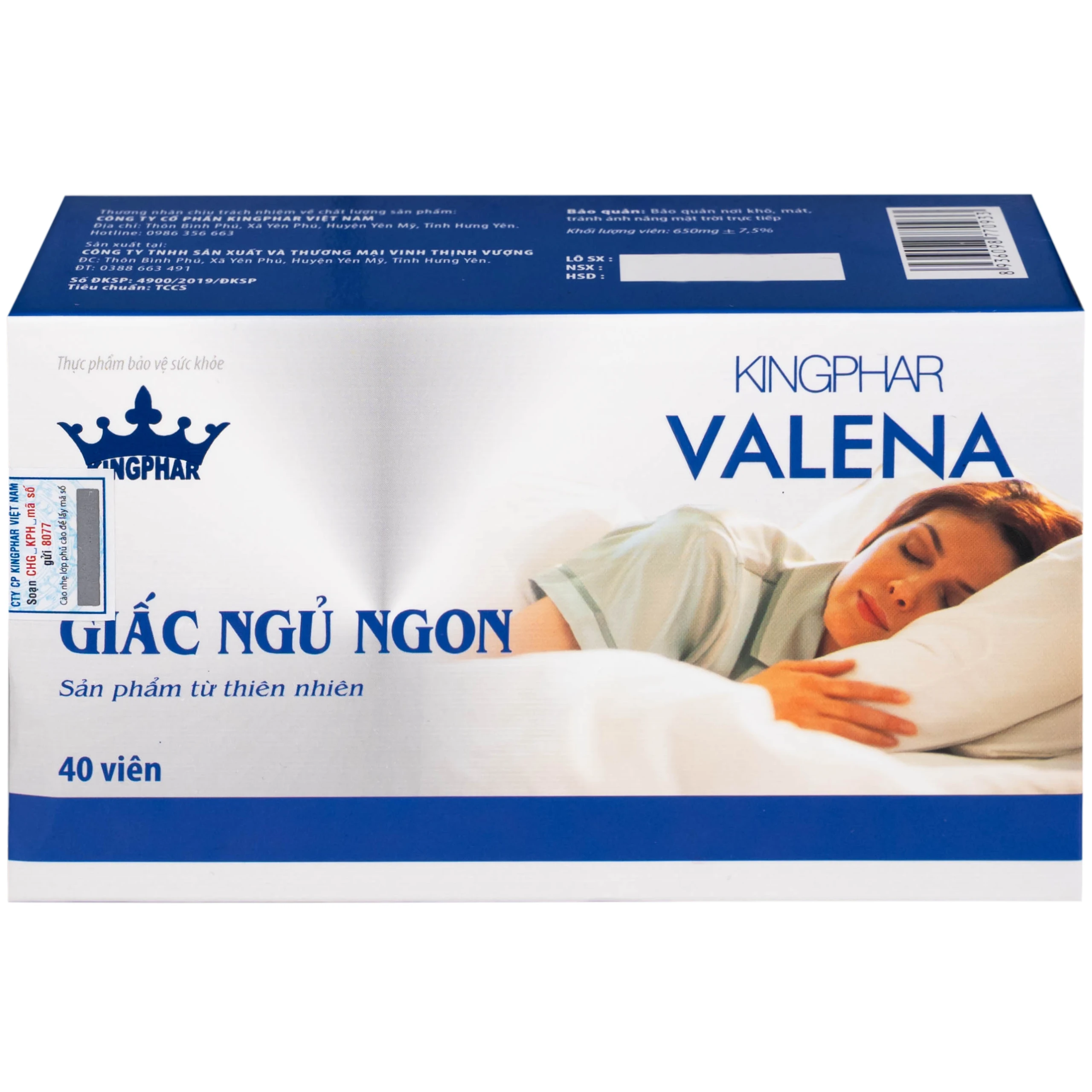 Viên uống giúp an thần hỗ trợ dễ ngủ Valena Kingphar (4 vỉ x 10 viên)
