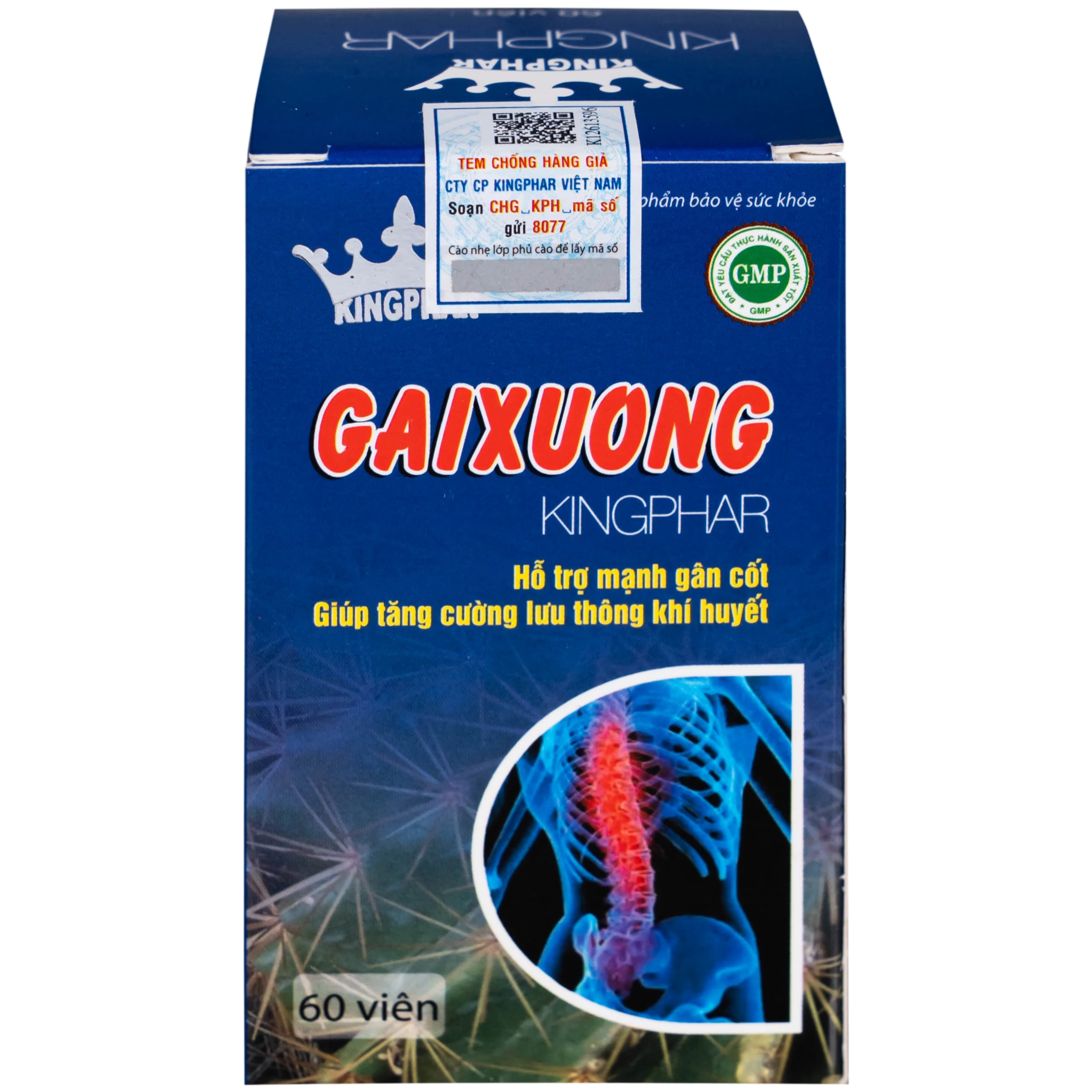 Viên uống giúp hoạt huyết, hỗ trợ gân cốt, hạn chế thoái hóa xương khớp Gai Xương Kingphar (60 viên)