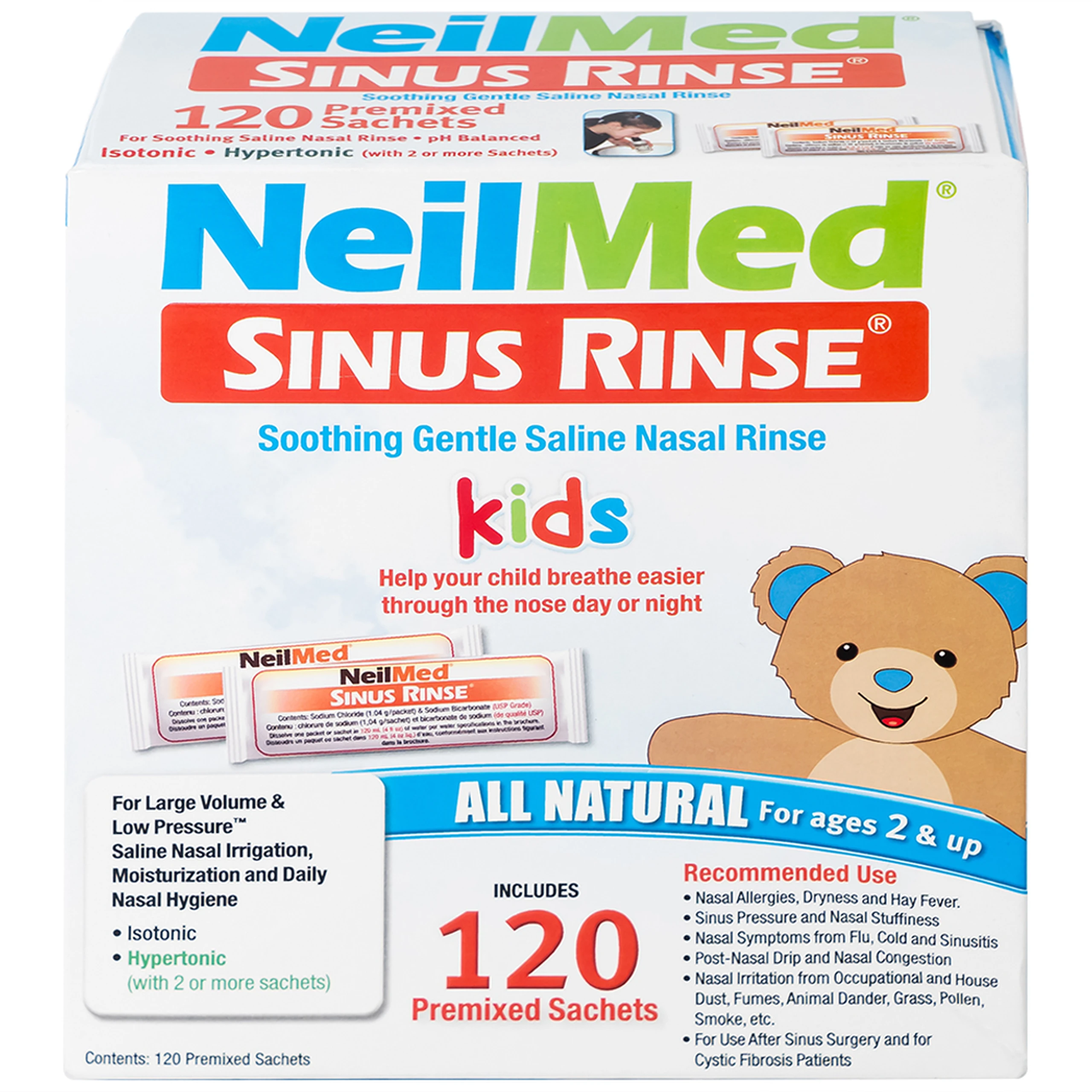Bột pha rửa mũi trẻ em Neilmed Sinus Rinse Kids (120 gói) dùng cho trẻ từ 4 đến 10 tuổi