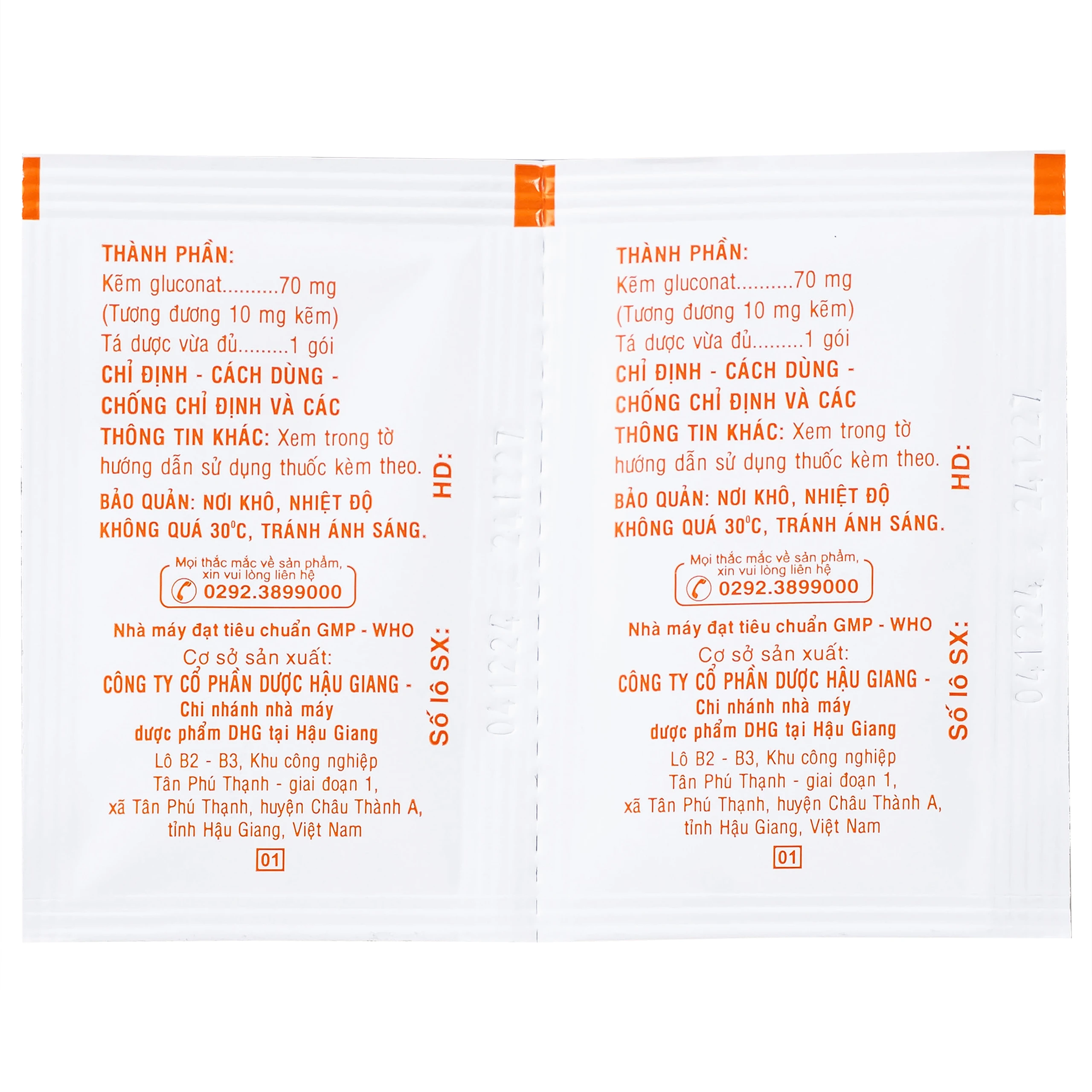 Thuốc Bipp zinc powder 70mg DHG giúp bổ sung kẽm, tăng cường sức để kháng cho trẻ em (24 gói x 1.5g)