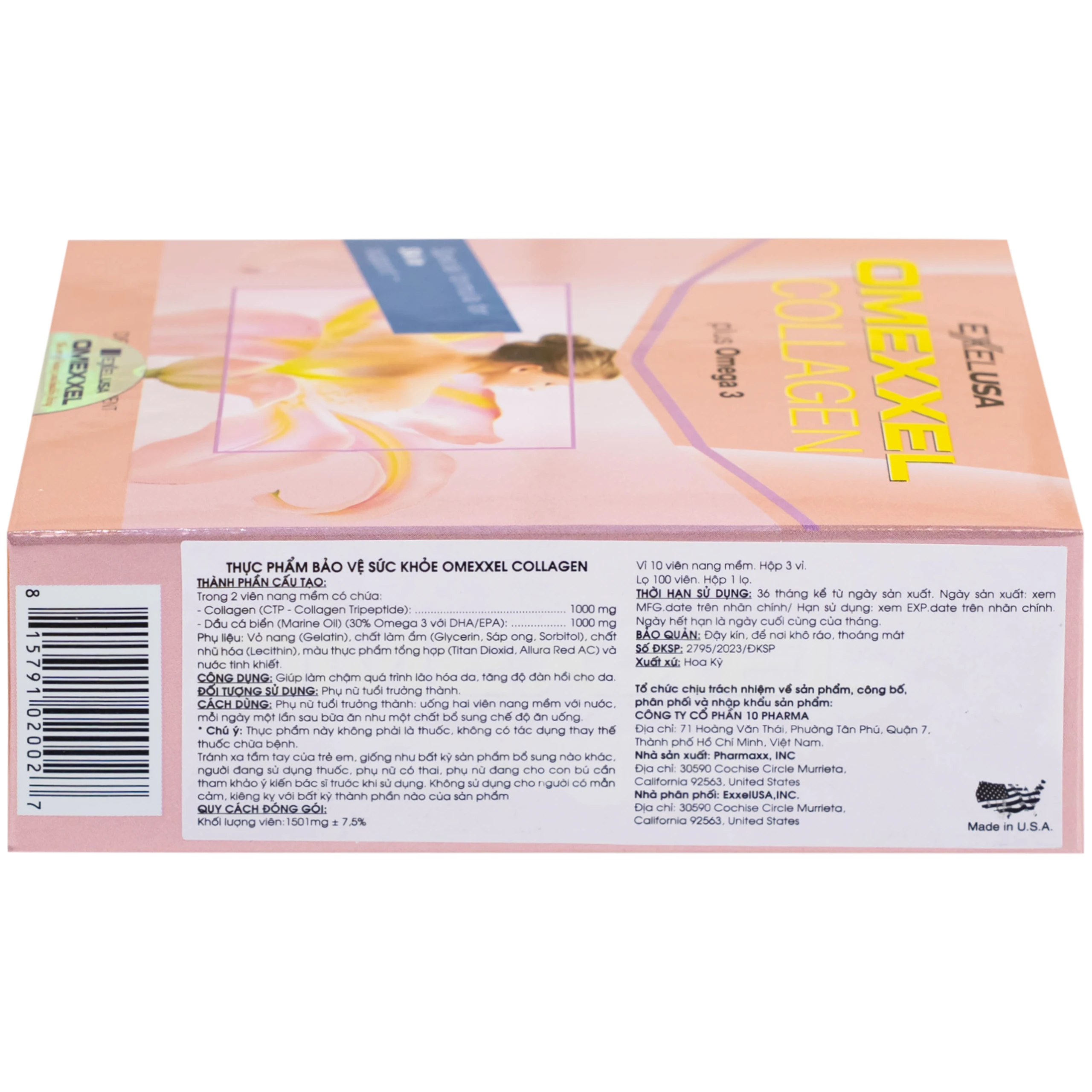 Viên uống giúp chậm quá trình lão hóa da, tăng đàn hồi da Omexxel Collagen (3 vỉ x 10 viên)