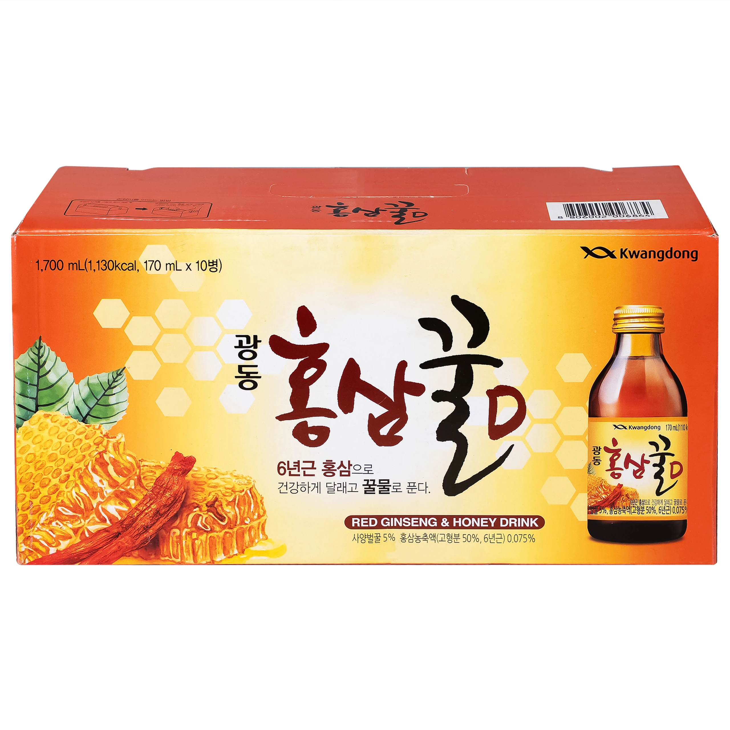 Nước Hồng Sâm Mật Ong Kwangdong (10 chai x 170ml)
