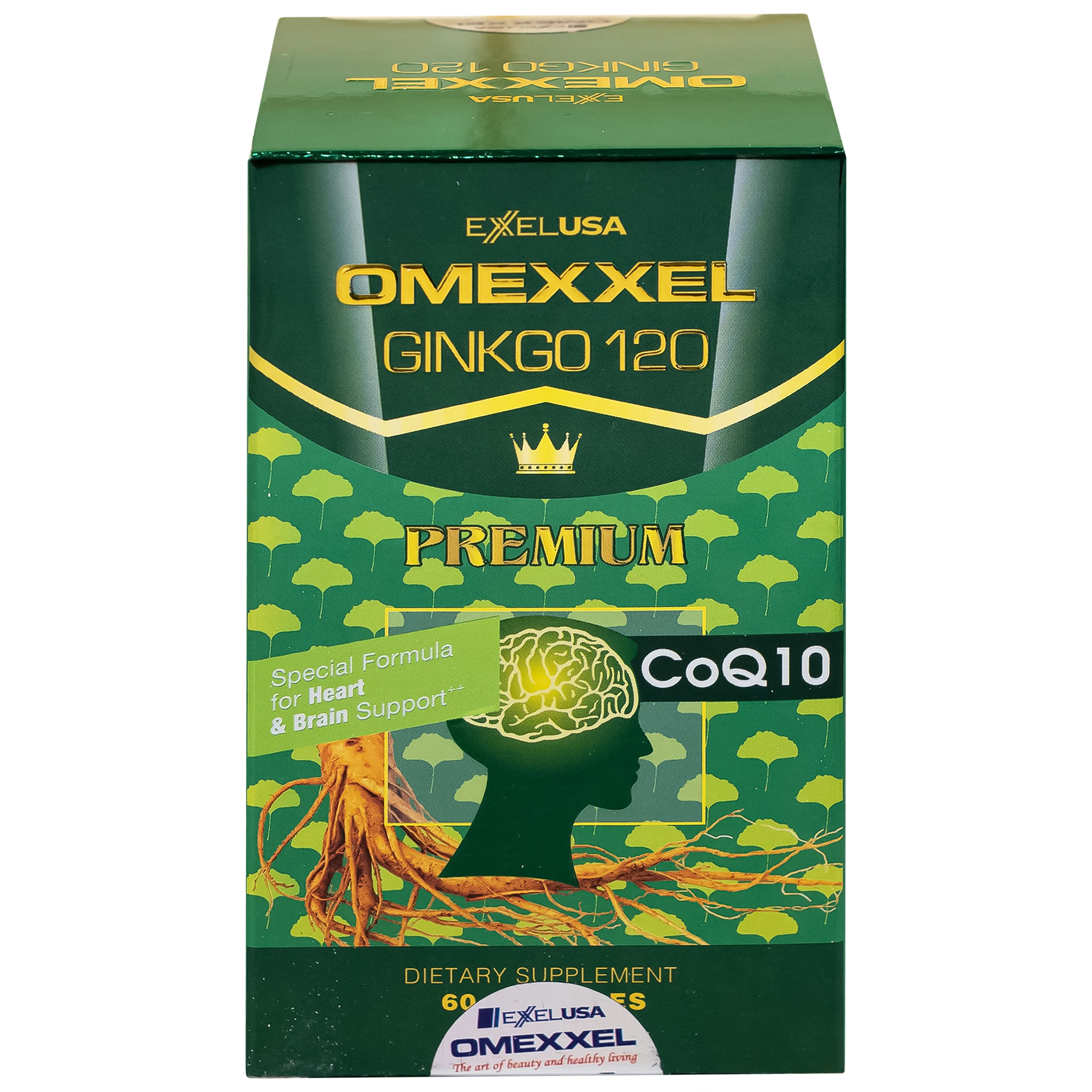 Viên uống hỗ trợ tốt cho não và tim mạch Omexxel Ginkgo 120 Premium (60 viên)